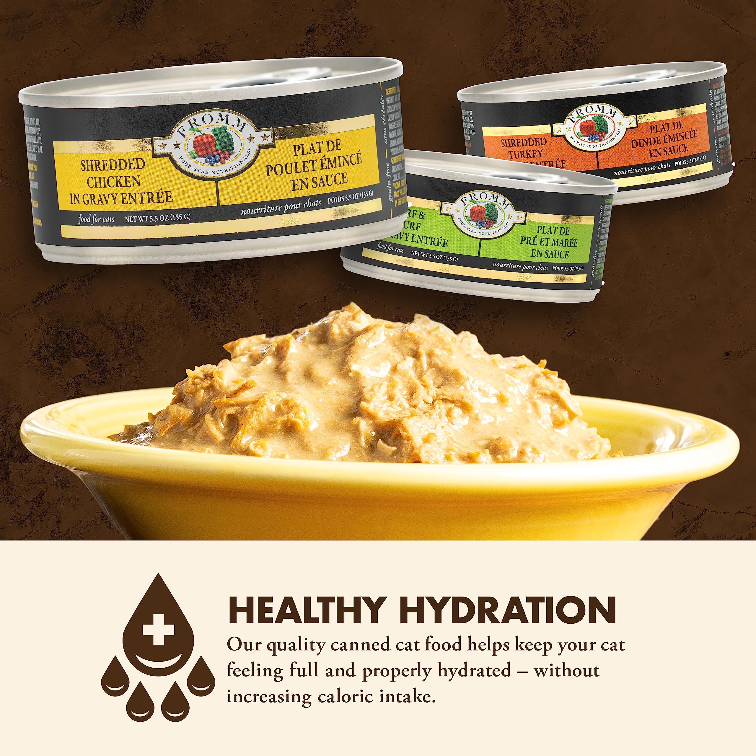 Fromm Four-Star Nutritionals Shredded Chicken in Gravy Wet Cat Food - Premium Chicken Recipe for Adult Cats - Case of 12 (5.5 oz Cans) - Perfect for Mealtime, Weight Management & Picky Eaters