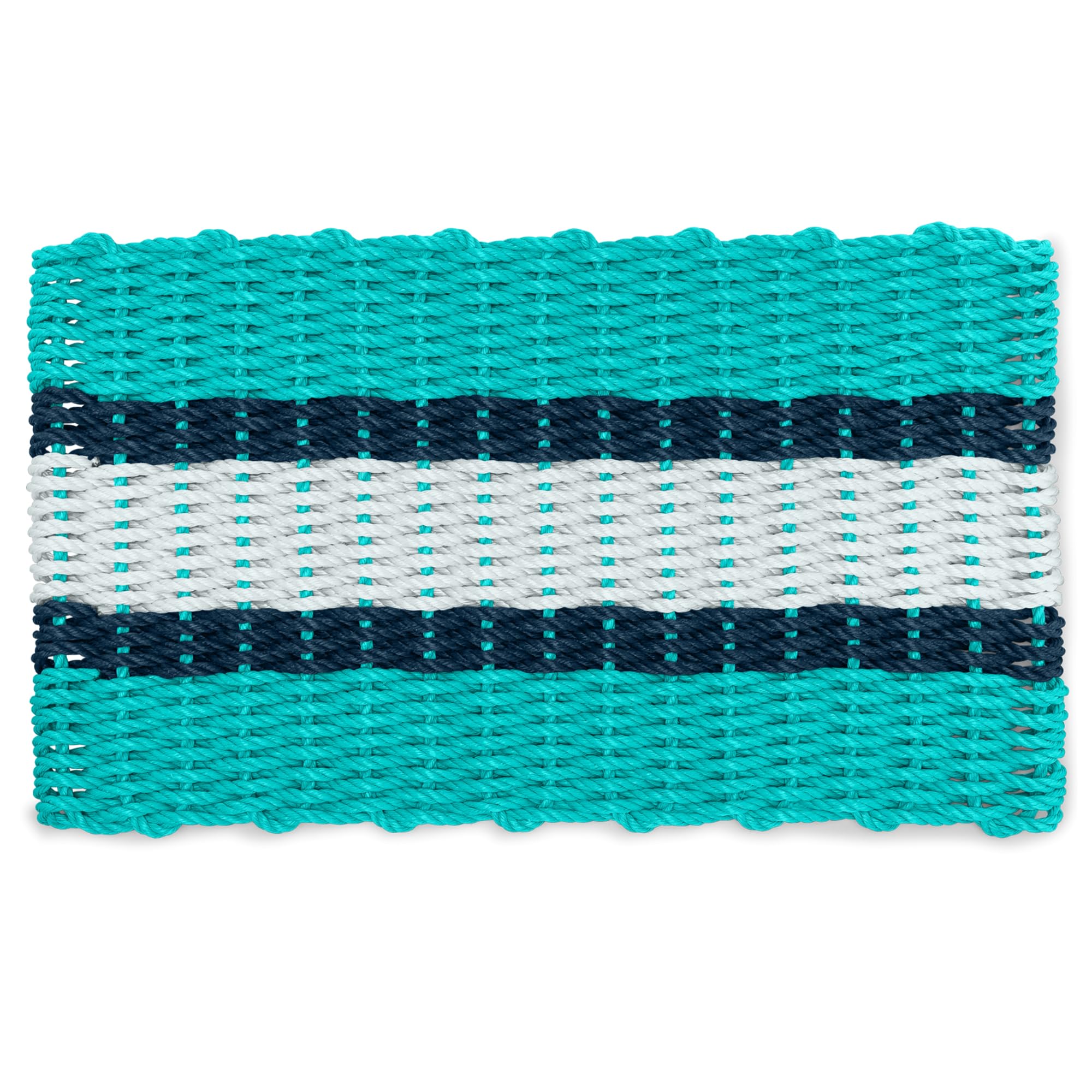 Premium Outdoor Lobster Rope Doormat - All-Weather Woven Nautical Welcome Mat for Front Door (24x36 Inch) - Teal, Navy & Seafoam Colors - Perfect for Coastal Homes, Beach Houses & Waterfront Entrances