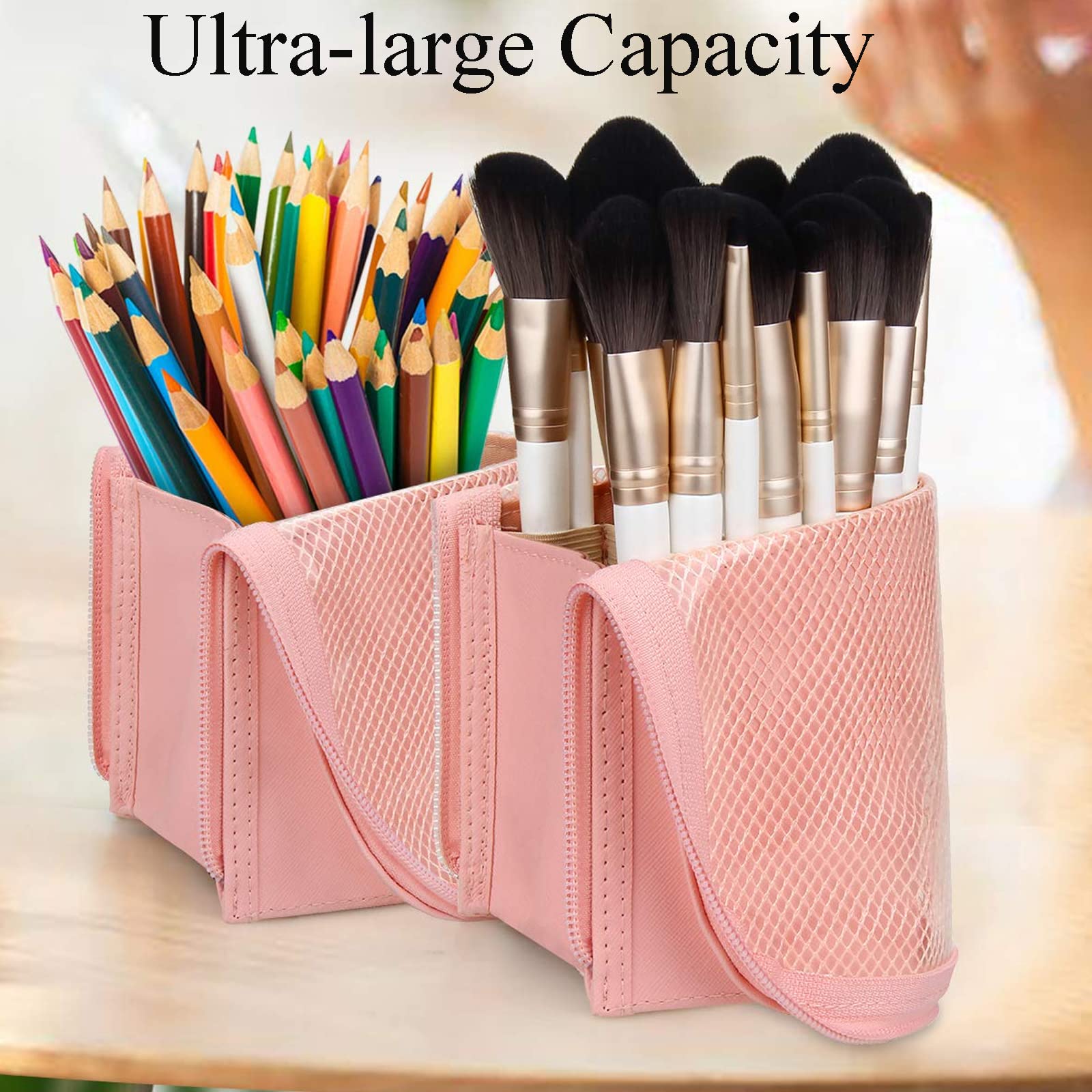 Waterproof Travel Makeup Brush Holder Bag for Women & Girls - Portable Cosmetic Brush Organizer for On-the-Go Beauty Essentials | Perfect for Air Travel, Gym, Vacation & Daily Makeup Storage