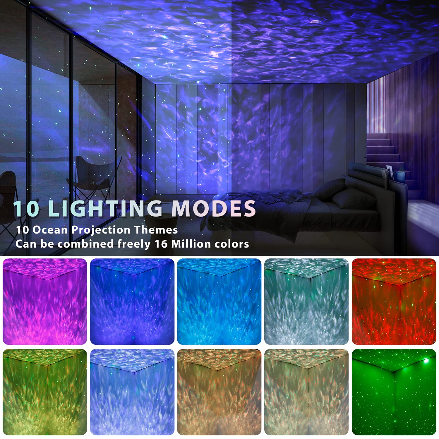 Galaxy Projector Night Light with Bluetooth Speaker & Remote Control - Star Projector for Bedroom, Kids Room, Party Decor & Relaxation - No App Needed, Voice Control, Perfect for Meditation, Sleep Aid & Home Ambiance