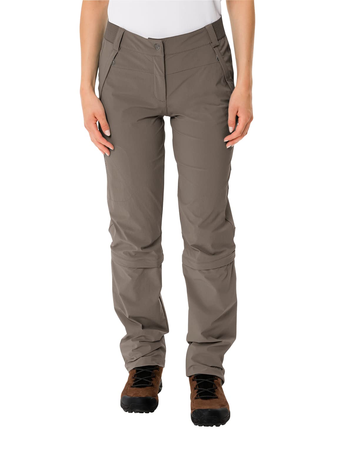 Vaude Women's Farley Stretch Capri T-Zip Pants III - Lightweight Hiking & Travel Pants for Outdoor Adventures