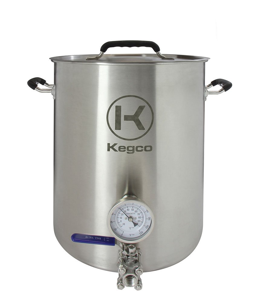Kegco 3PXBK8-T3 8 Gallon Stainless Steel Brew Kettle for Homebrewing Beer, Wort Boiling & Craft Brewing - Perfect for Home Brewers & Small Batch Beer Making