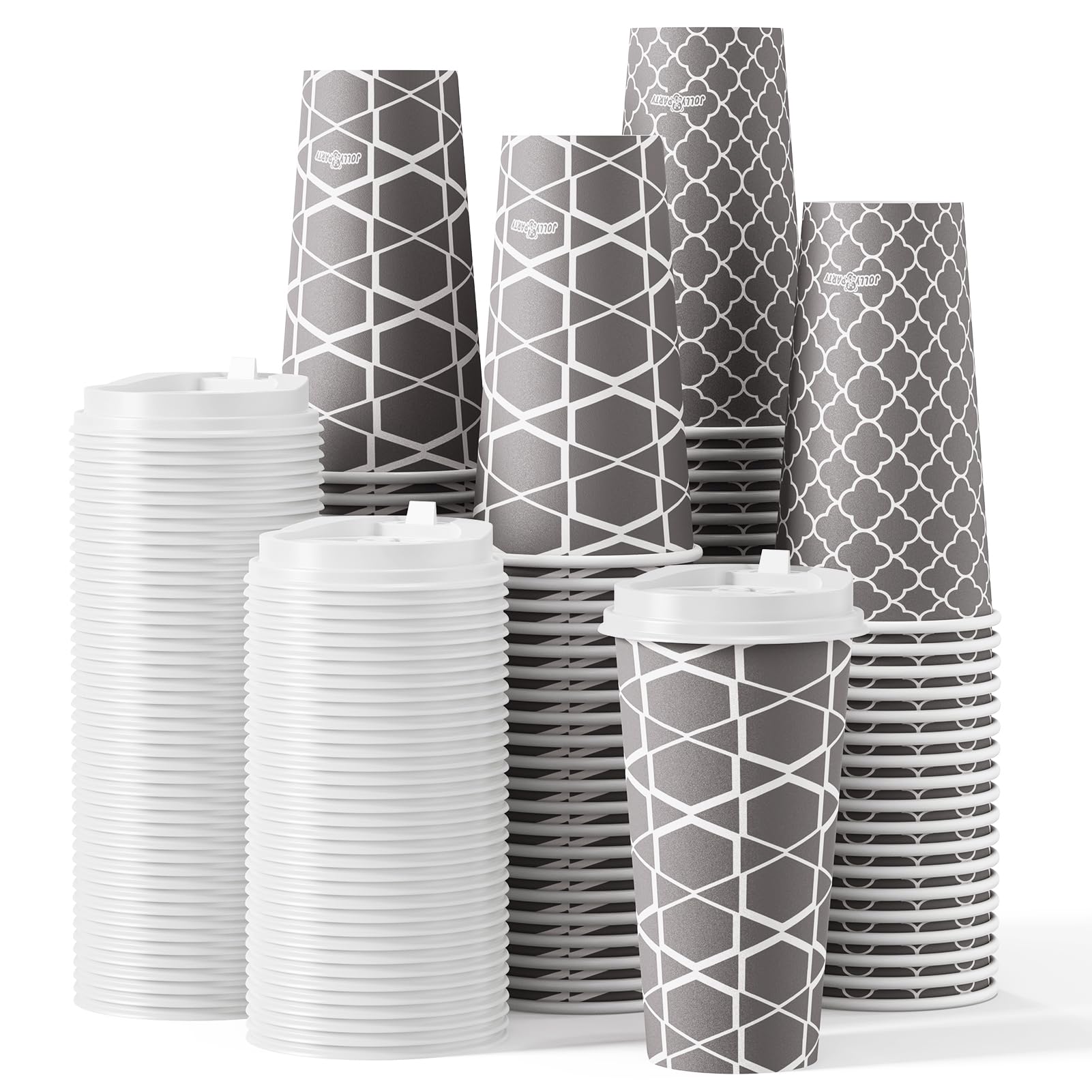 20oz Disposable Coffee Cups with Lids (100 Sets) - For Espresso, Tea & Beverages | Cafe, Office & Home Use