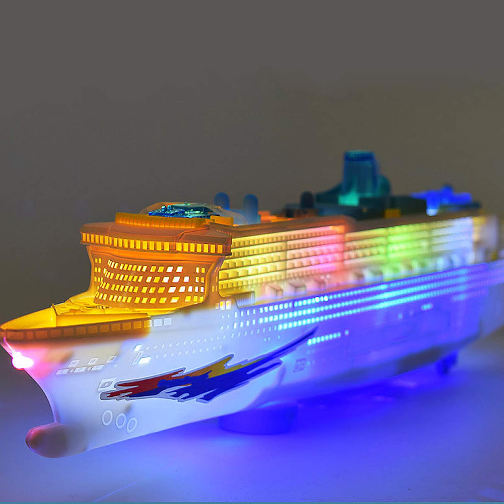 Realistic LED Light & Sound Effect Pirate Ship Toy - 50x12x7 Inch Highly Detailed Model Boat for Kids & Collectors | Perfect for Playtime, Birthday Gifts & Home Decor