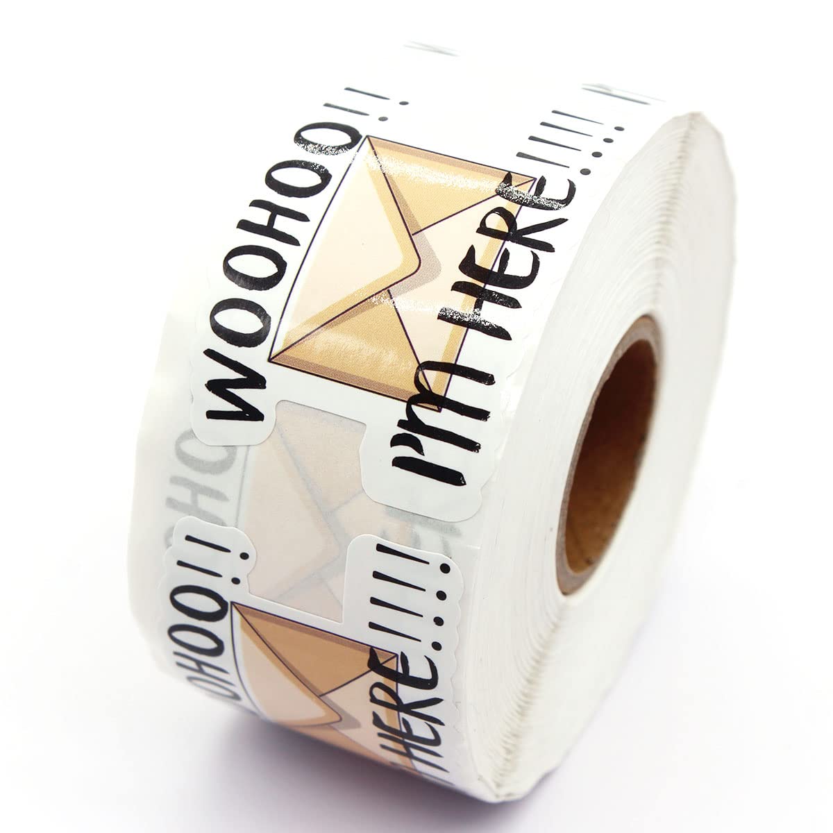 Custom 'I'm Here' Thank You Stickers for Mail & Envelopes - 500 Handmade Labels per Roll - Perfect for Small Businesses, Online Retailers & Handmade Goods Shops - Ideal for Packaging, Branding & Customer Appreciation