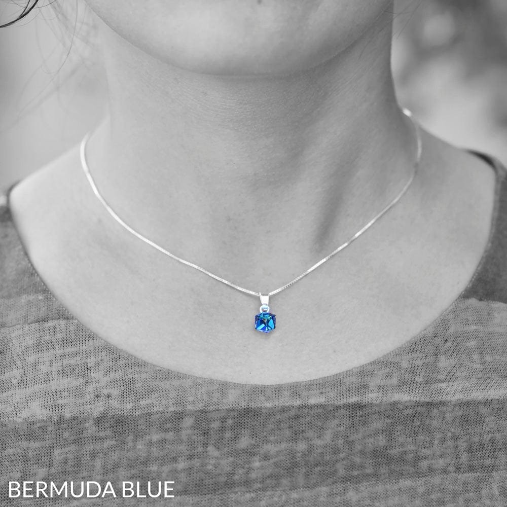 Bermuda Blue Sterling Silver Jewelry Set - Elegant Necklace & Earrings for Women - Perfect for Parties, Weddings & Special Occasions