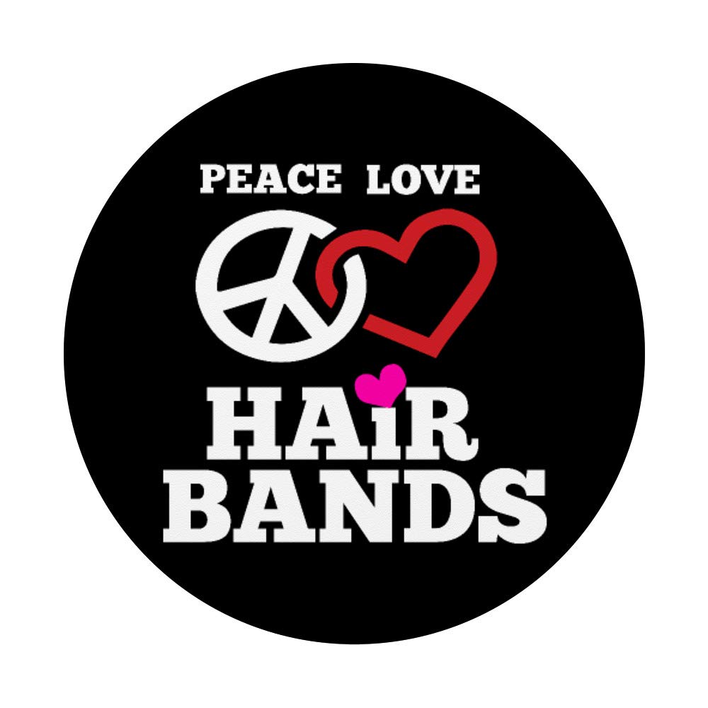 80s Retro Hair Bands - Vintage Music Lover Gift with Peace & Love Design - Perfect for Concerts, Costume Parties & 80s Theme Events