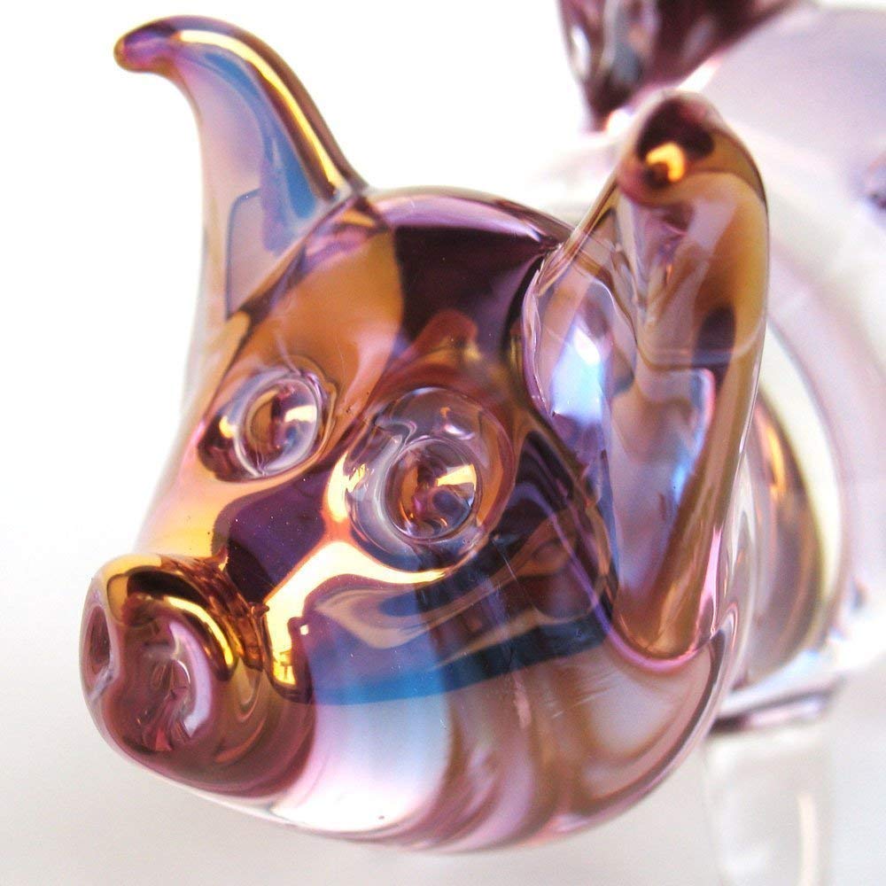 Hand Blown Glass Flying Pig with Wings Figurine - Unique Home Decor & Gift for Collectors - Perfect for Shelves, Desks, and Party Centerpieces