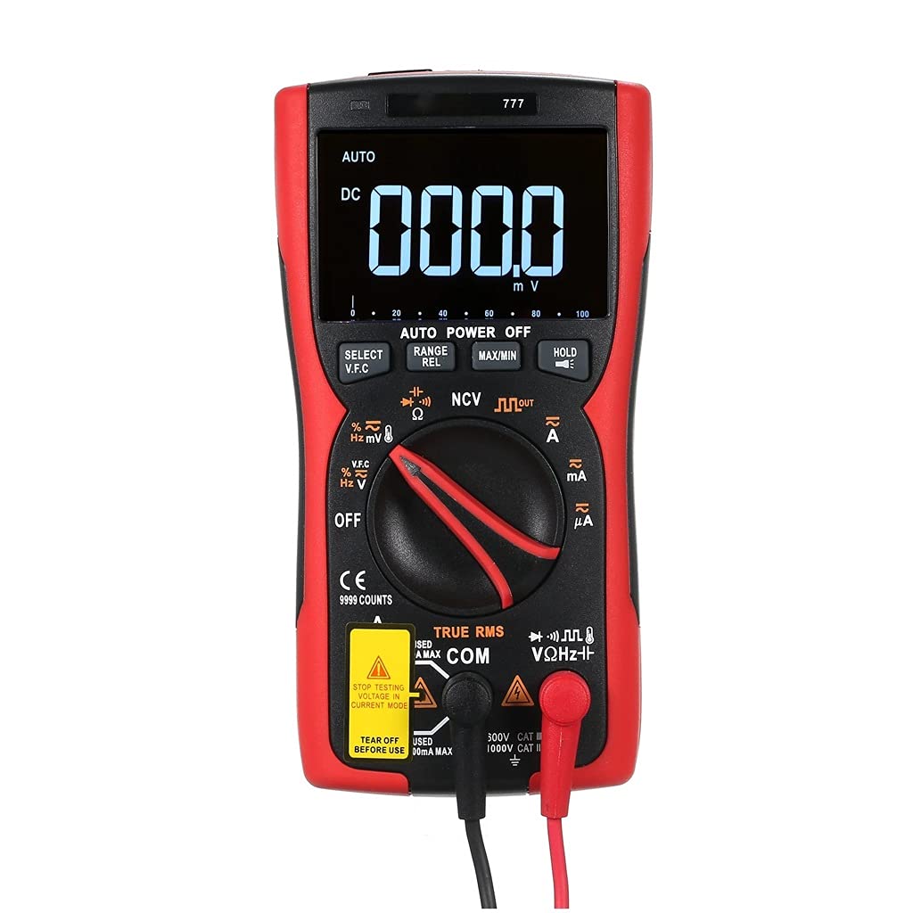 HSLWYJ RM777 Digital Multimeter - Professional True RMS 9999 Count Auto-Ranging Multimeter with Capacitor Tester, NCV Detection, AC/DC Voltage Current Resistance Measurement - Perfect for Electricians, DIY Home Repair & Automotive Diagnostics