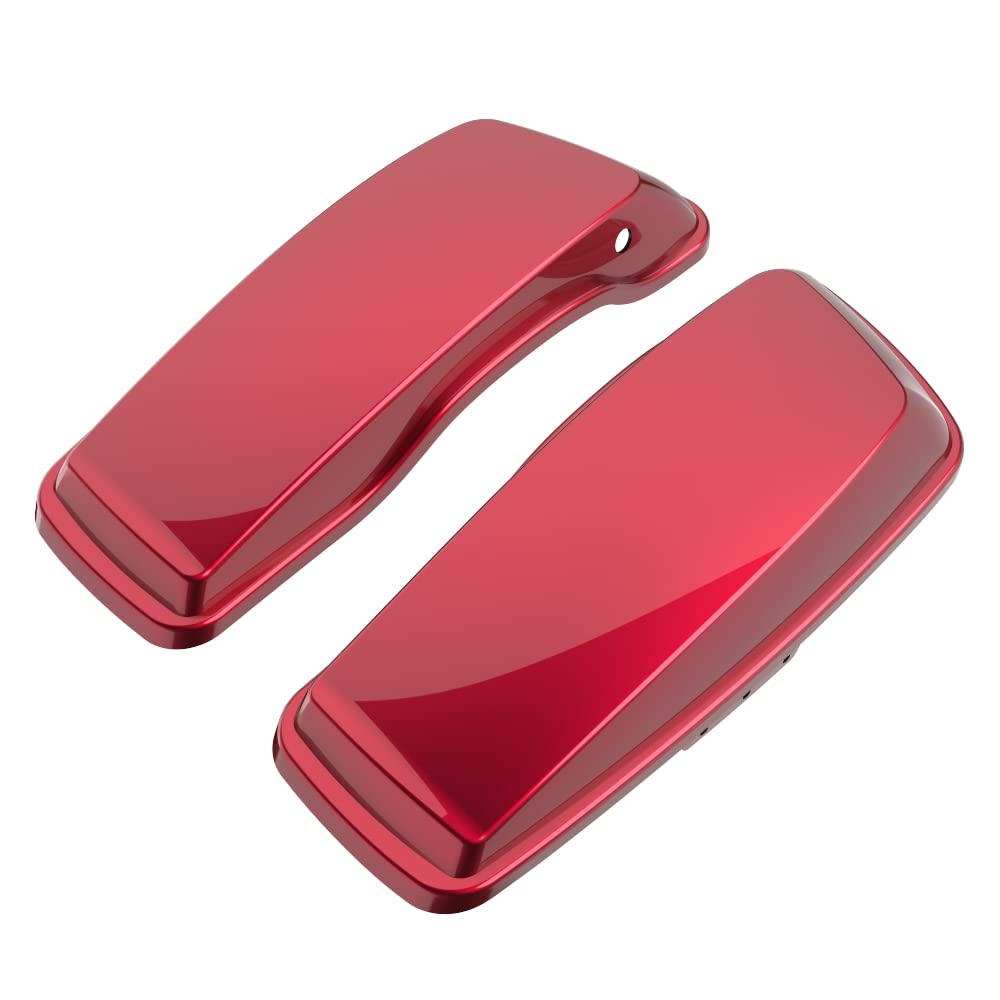 Harley Touring Street Glide Hard Saddlebags 2014-2021 - Moto Onfire Regular Lids Extended Bags (Velocity Red Sunglo) | Waterproof Motorcycle Storage for Long Rides & Road Trips