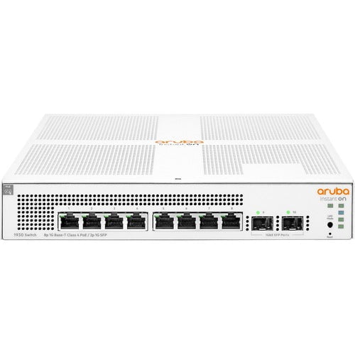 Aruba Instant On 1930 8G Class4 PoE Switch | 8 Port Managed Layer 4 Network Switch with 2 SFP Slots | 124W PoE Budget | Rack Mountable 1U | Ideal for Office Networks & Small Business IT Infrastructure