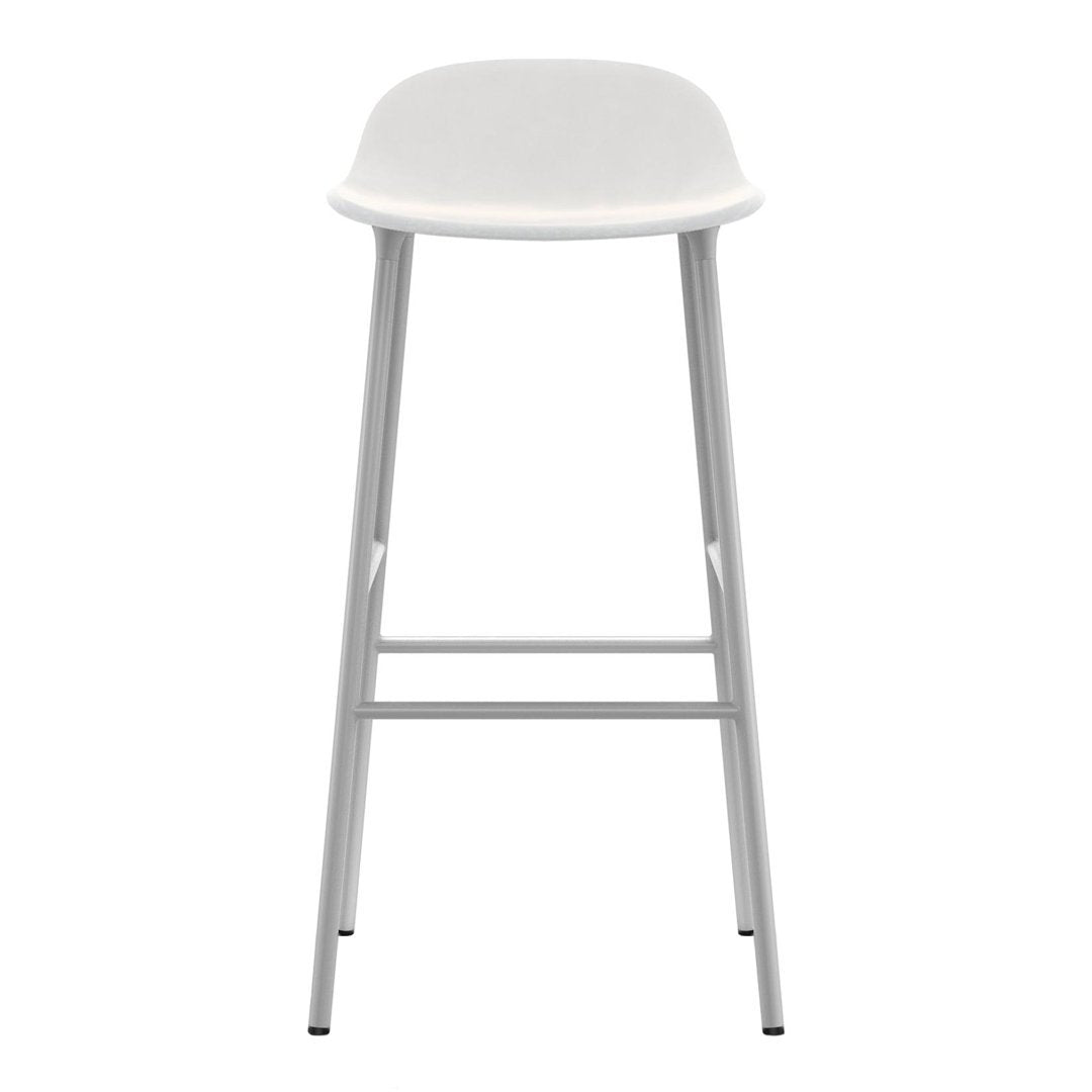 Modern Form Bar Stool with Metal Legs & Upholstered Seat - Perfect for Kitchen Islands, Home Bars & Commercial Use