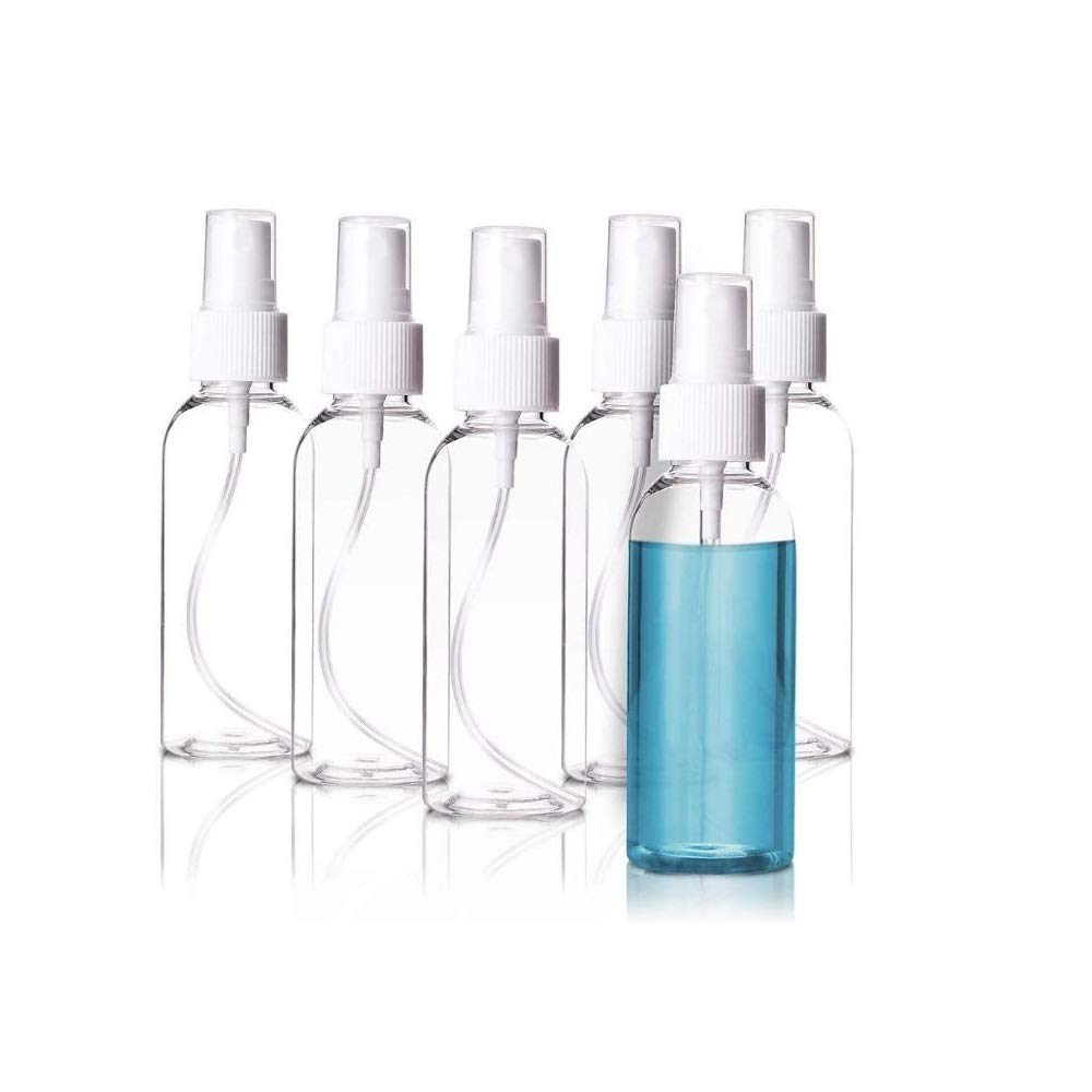 6Pcs 100ML Refillable Spray Bottles, Fine Mist Perfume Atomizer - Empty Clear Travel Bottles Set for Sanitizer, Skincare, Makeup, Plants, Home & Car Use | Perfect for Travel, Office & Hand Cleaning Essentials
