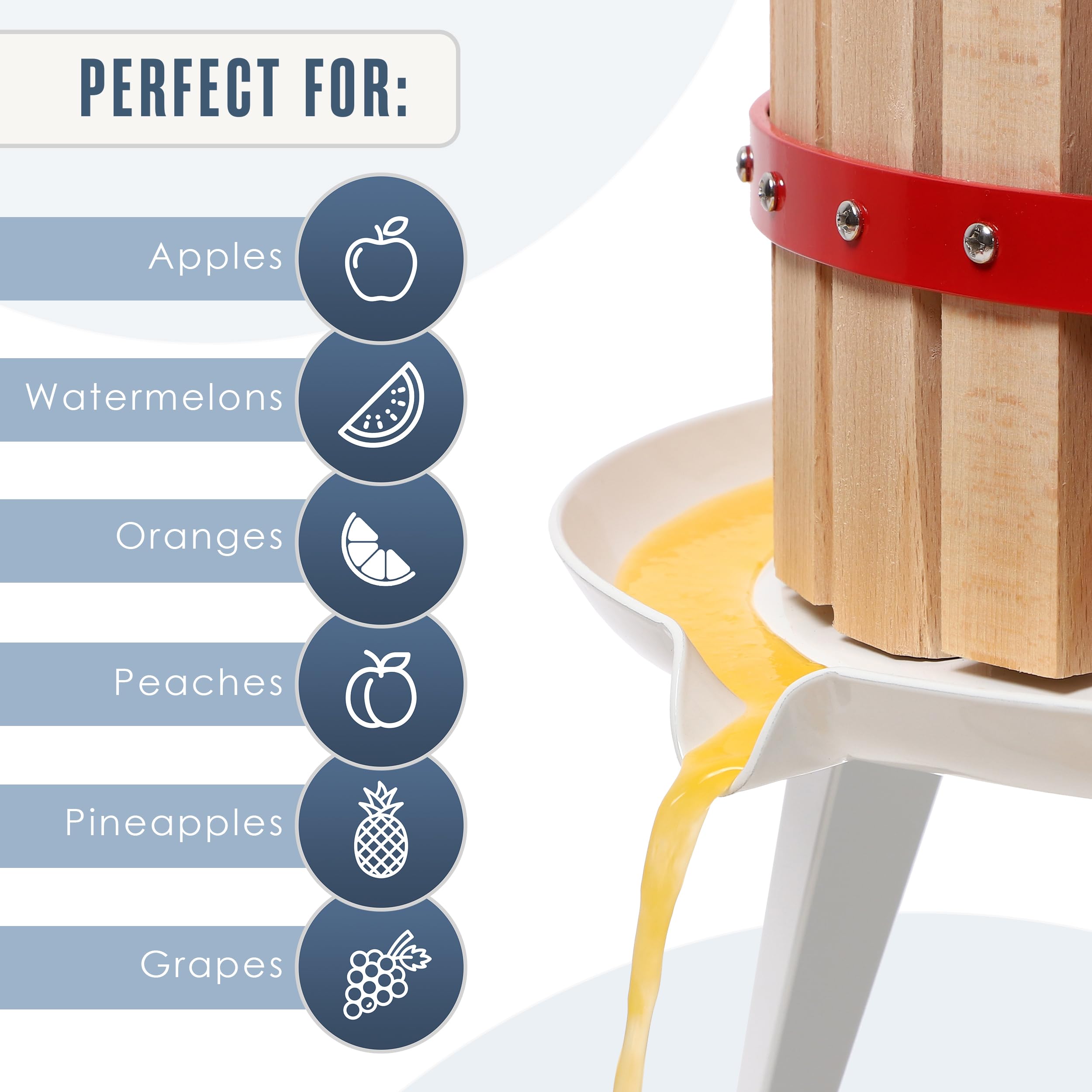 Houseables 4.75 Gallon Heavy Duty Wine Press & Fruit Crusher Kit - Apple Cider Press, Grape Juicer for Wine Making, Home Brewing & Juice Extraction - Perfect for Winemakers, Cider Enthusiasts & Homemade Juice Lovers
