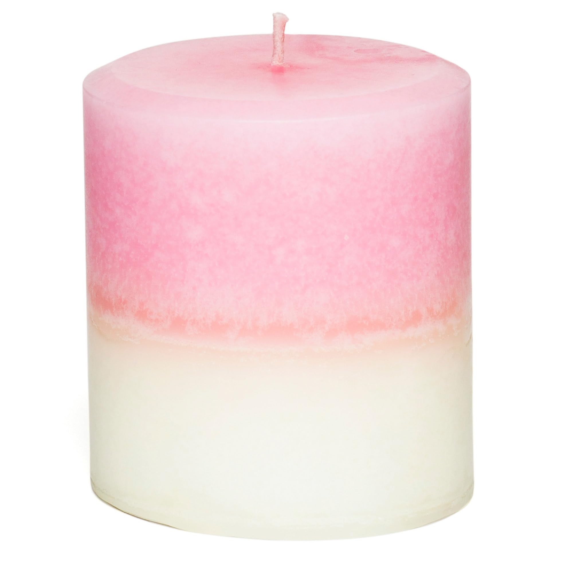 Kindred Essence Handmade Highly Scented Jasmine Rose Petals Pillar Candles - 14oz (397g) Long-Lasting 45-Hour Burn Time | Perfect for Romantic Dinners, Spa Relaxation & Home Aromatherapy