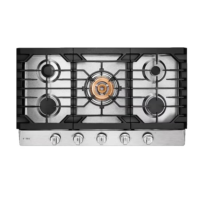 Fotile GLS36502 36-Inch Stainless Steel Gas Cooktop with 5 Burners - Tri Ring Series for Professional Cooking | Perfect for Home Kitchens & Gourmet Chefs