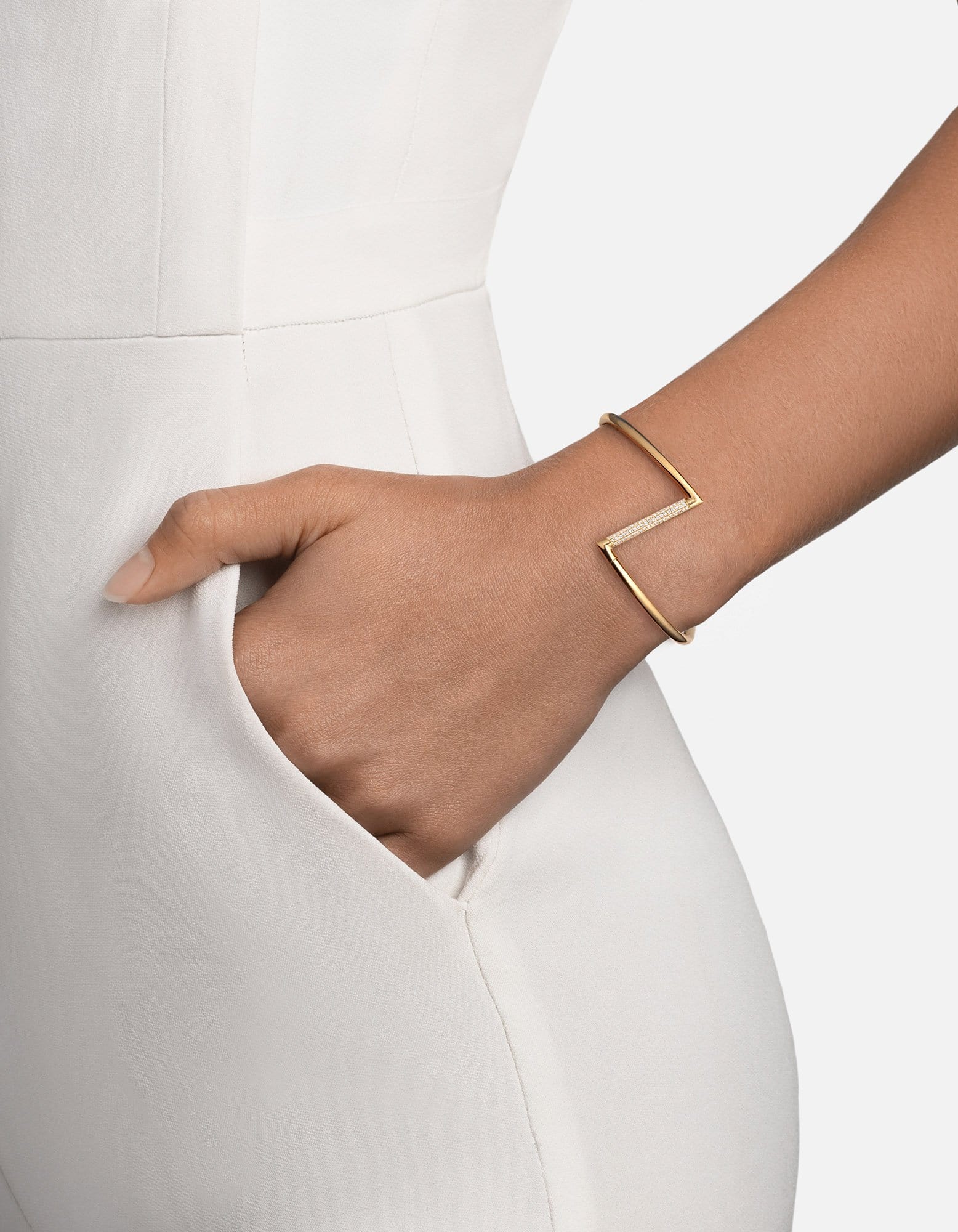 Elegant Gold Vermeil Arch Cuff Bracelet with Genuine Sapphire Accents - Perfect for Evening Wear, Weddings & Special Occasions