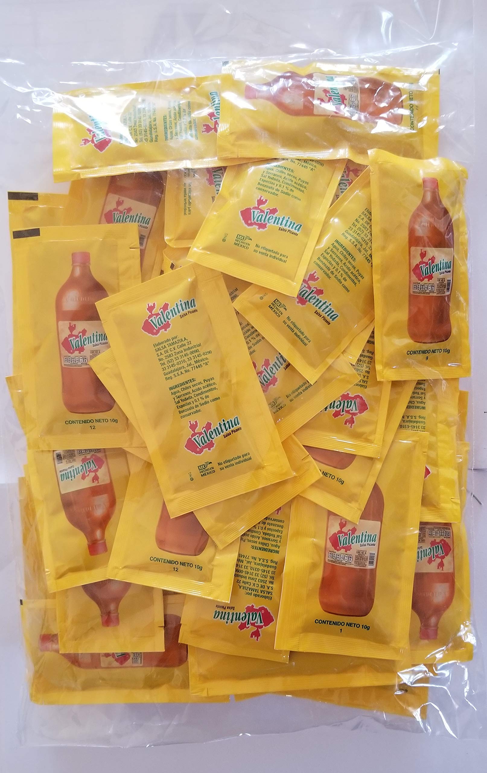 TPS Valentina Hot Sauce Packets 0.34 fl oz (10ml) - Pack of 25 | Mexican Hot Sauce for Tacos, Nachos, Wings & More | Perfect for Restaurants, Catering & Home Use