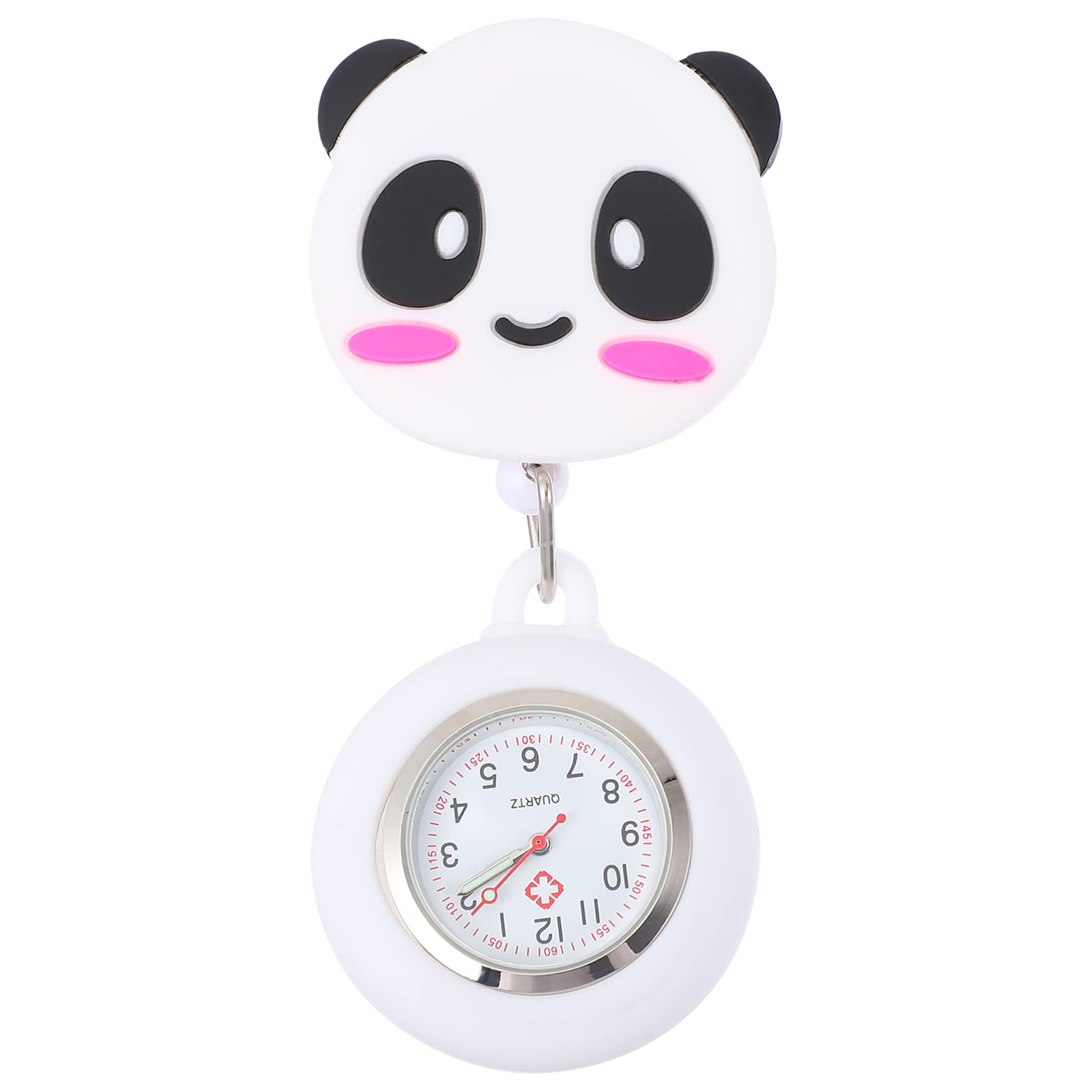 Retractable Nurse Watch with Luminous Hands - Clip On Panda Fob Watch for Medical Professionals, Doctors & Students | Analog Quartz Lapel Watch for Hospital Shifts & Clinical Work