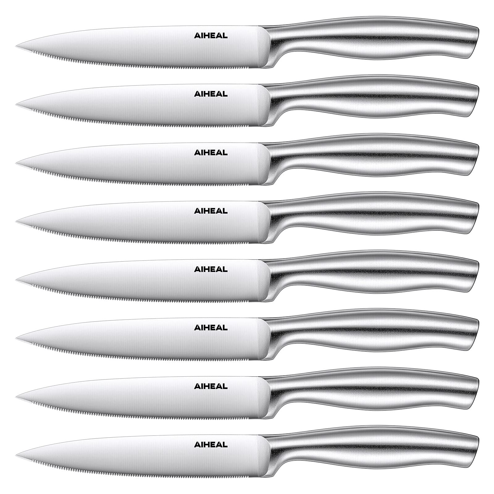 Premium 8-Piece Stainless Steel Steak Knife Set - 4.5
