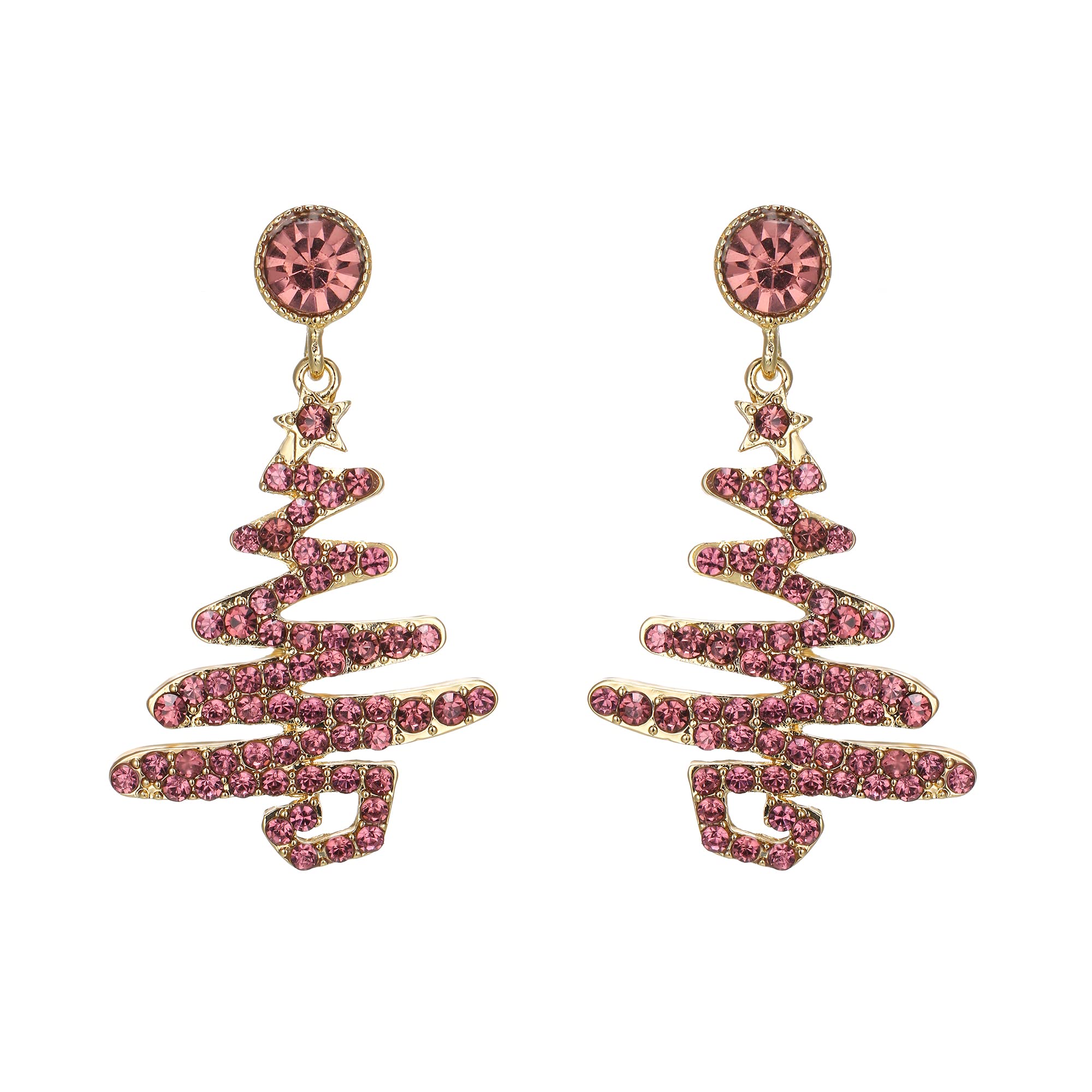 Sparkling Christmas Star Crystal Dangle Earrings for Women - Holiday Party Prom Accessories | Elegant Xmas Gift for Festive Celebrations & Special Occasions