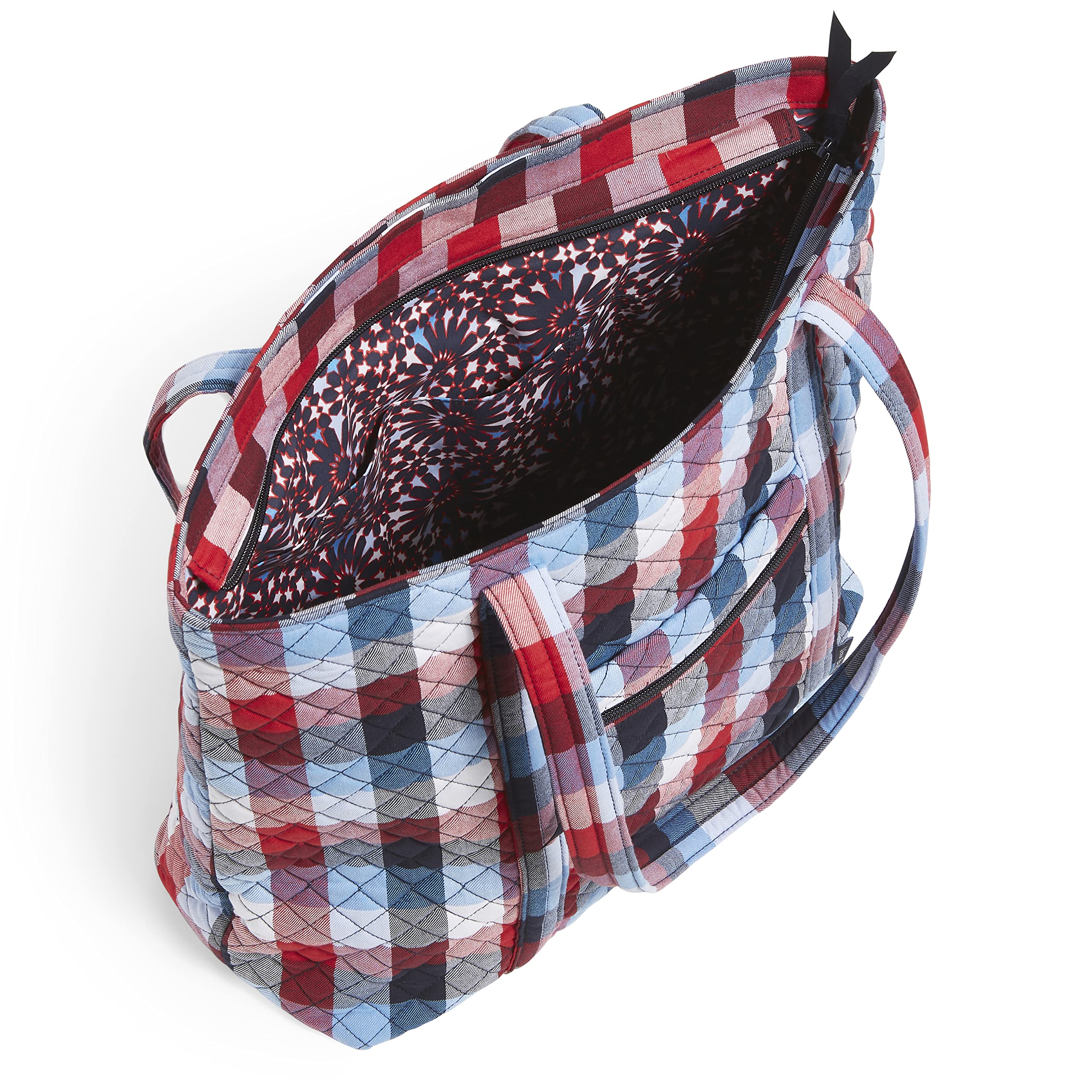 Vera Bradley Women's Cotton Tote Bag - Stylish & Spacious Handbag for Work, Travel & Everyday Use | Lightweight Shoulder Bag with Multiple Pockets