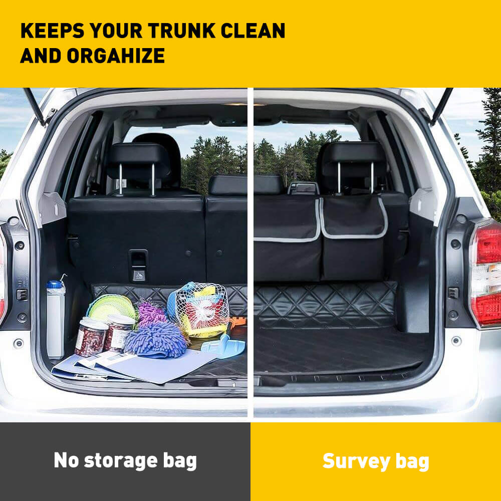 Large Capacity Waterproof Universal Car Trunk Organizer - Durable Space Saving Hanging Car Storage for SUV, Sedan & Minivan | Perfect for Road Trips, Grocery Shopping & Travel Accessories