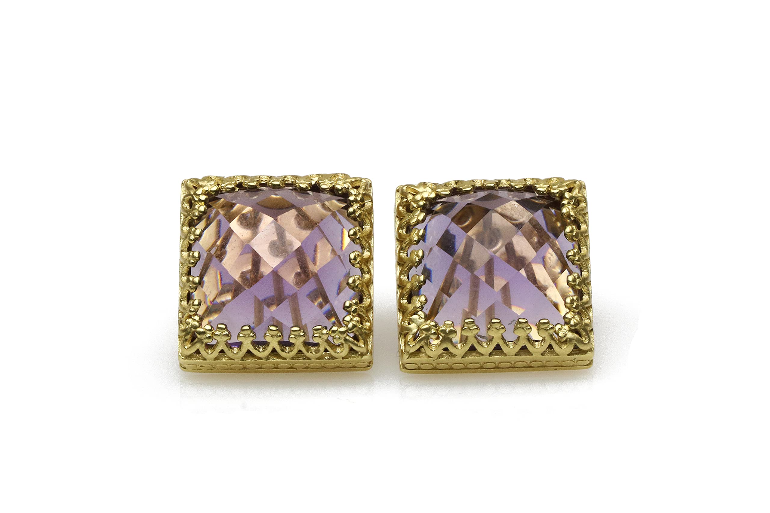 925 Sterling Silver Amethyst Stud Earrings for Women - Elegant Anemone Jewelry for Birthday, Anniversary & Bridal Shower Gifts - Perfect for Everyday Wear, Date Nights & Special Occasions - Comes with Gift Box