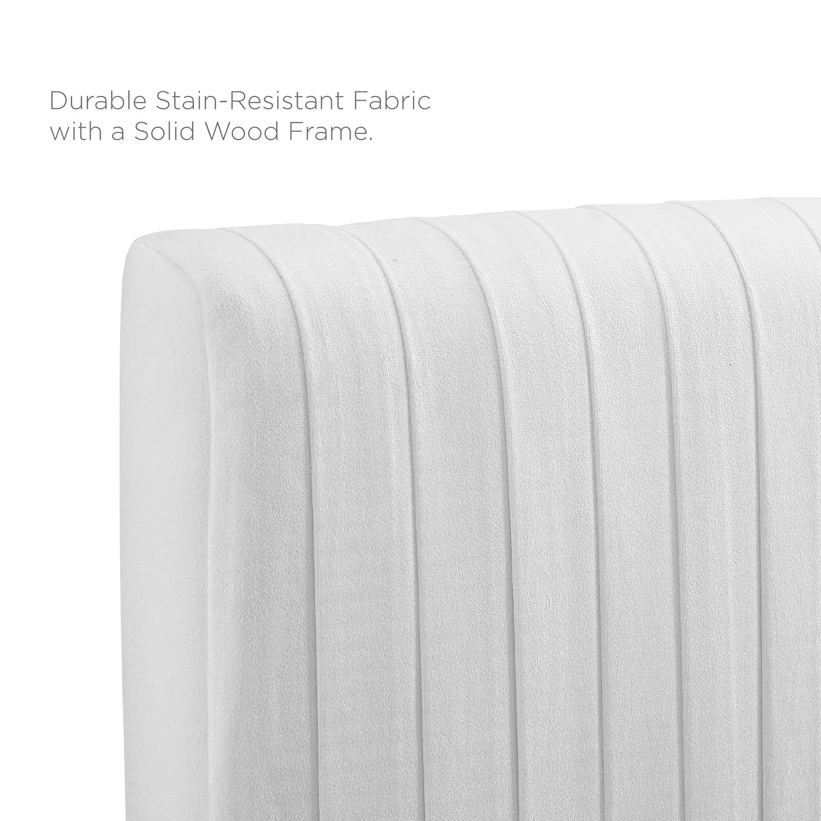 Modway Peyton Performance Velvet Full Platform Bed Frame - White Queen Size Bed with Upholstered Headboard & Sturdy Wood Slats Support | Perfect for Modern Bedrooms, Guest Rooms & Small Spaces