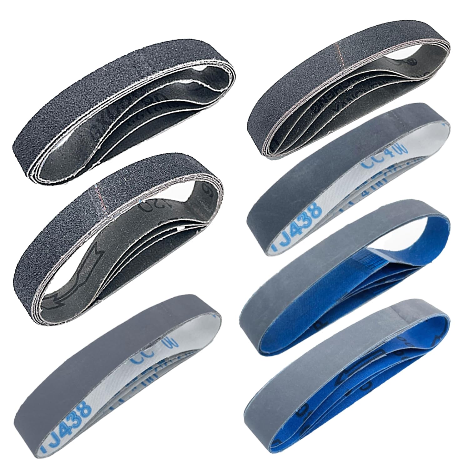 28 Pack 1 x 18 Inch Silicon Carbide Sanding Belts for Knife Sharpening - Fits Ken Onion Blade Grinder Attachment - Includes 4 PCS Each of 80,120,240,400,600,800,1000 Grits - Ideal for Work Sharp Belts, DIY Knife Maintenance & Woodworking Projects