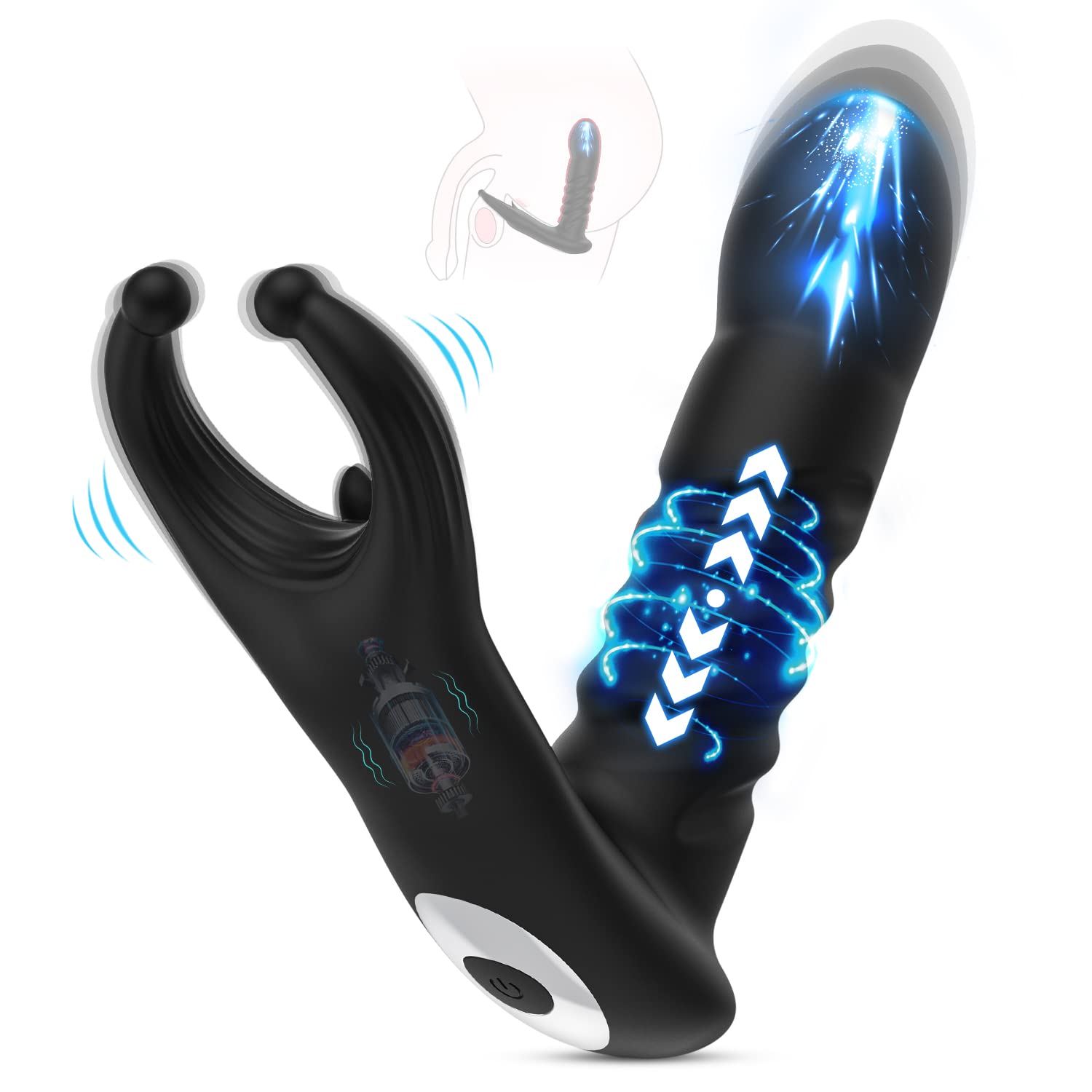 Powerful Thrusting Anal Vibrator - 7 Speed Prostate Massager with Remote Control, Dual Stimulation for Men & Women | Perfect for Couples Play & Solo Pleasure