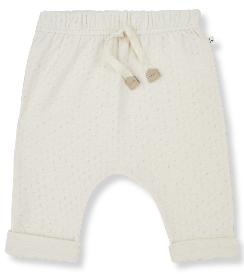 1+ in the Family Ivory Pointelle Matteo Bottoms - Soft Knit Lounge Pants for Women, Comfortable Stretch Waistband | Perfect for Yoga, Home Wear & Casual Outings