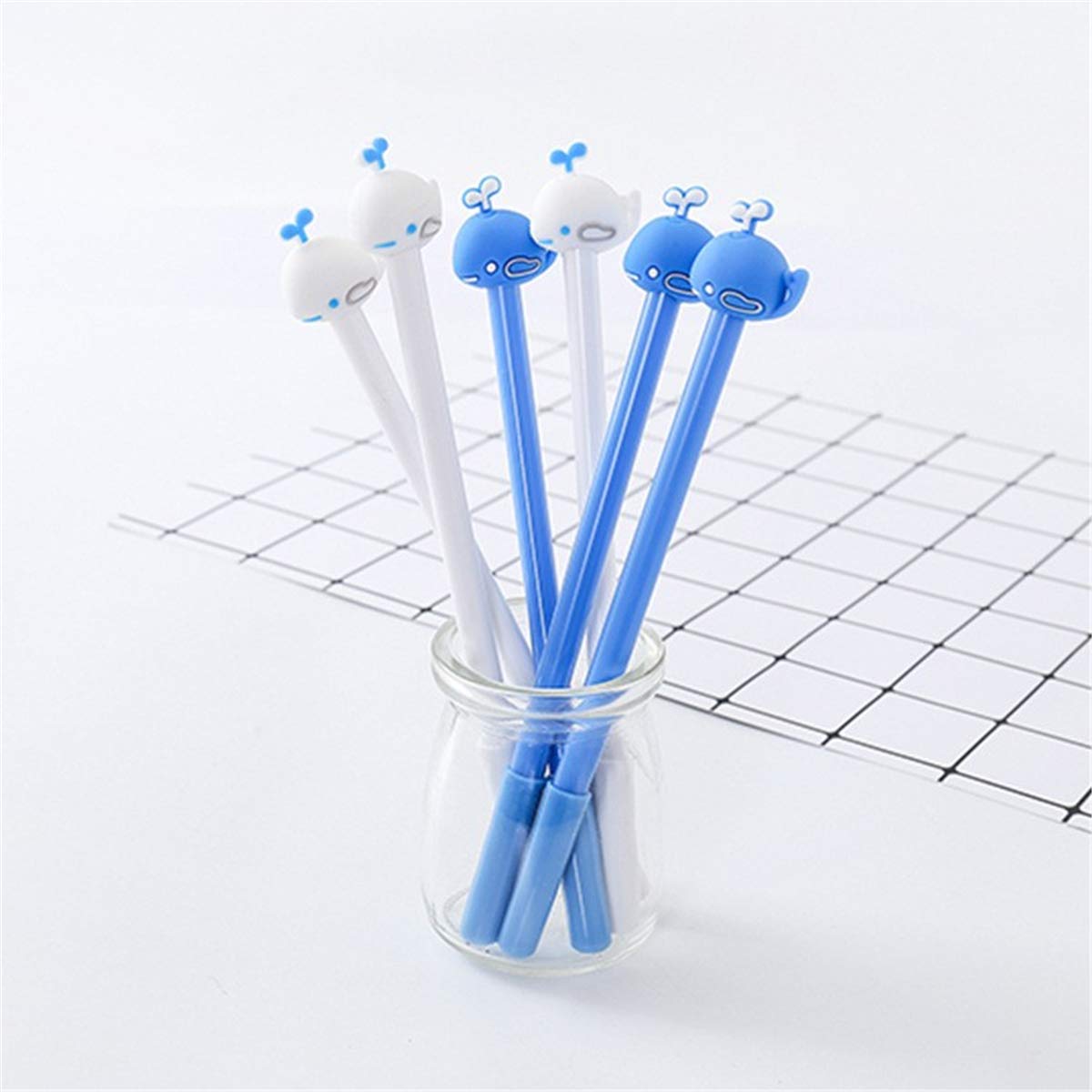 **Whale-Shaped Gel Ink Pens - 6 Pack Cartoon Water Jet Design, Fun School & Office Supplies for Kids & Girls - Perfect for Note Taking, Homework, and Creative Writing**