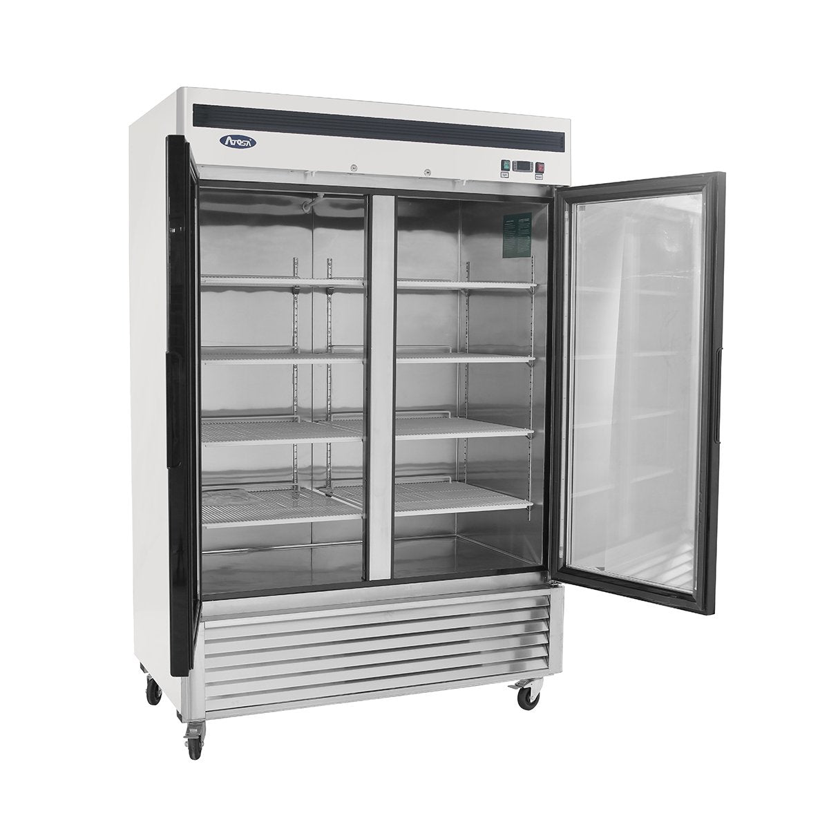 Atosa MCF8703ES Commercial Bottom Mount Freezer with Two Glass Doors - Perfect for Restaurants, Cafes, and Grocery Stores