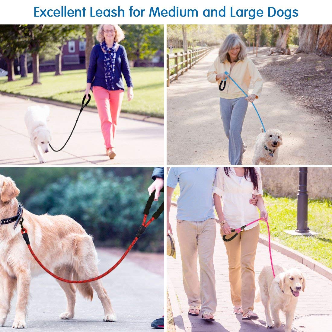 **5 FT Reflective Dog Leash, Adjustable Car Seat Belt & Collapsible Pet Bowl – Gift Set for Walking, Travel, Hiking & Camping – Perfect for Outdoor Adventures & Road Trips (Blue)**