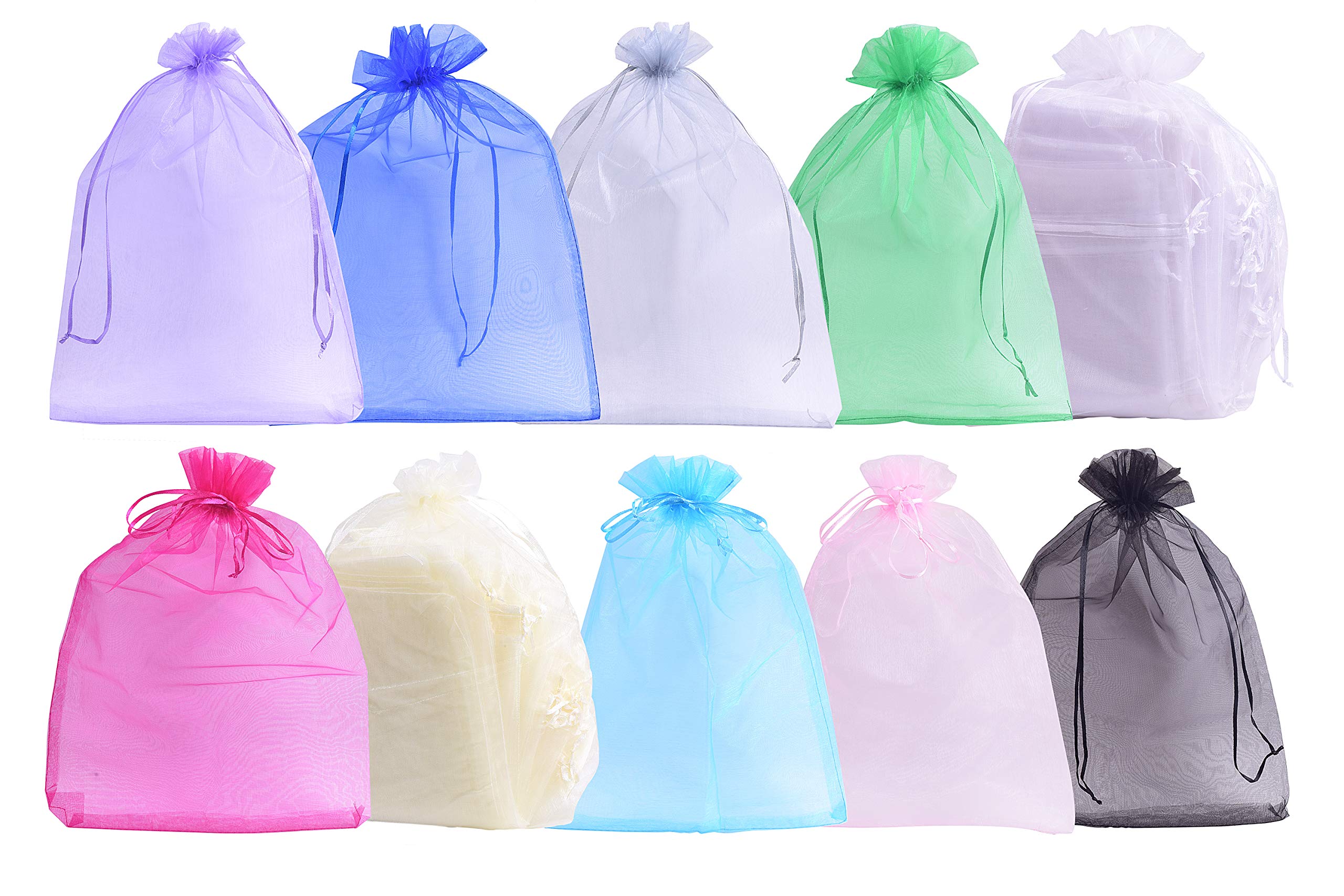 Extra Large Drawstring Organza Gift Bags - 20 Pack 14x20 Inch Mesh Bags for Wedding Favors, Party Decorations, Gift Wrapping, Sachets & Home Storage | Perfect for Bridal Showers, Birthday Presents & Holiday Gifting