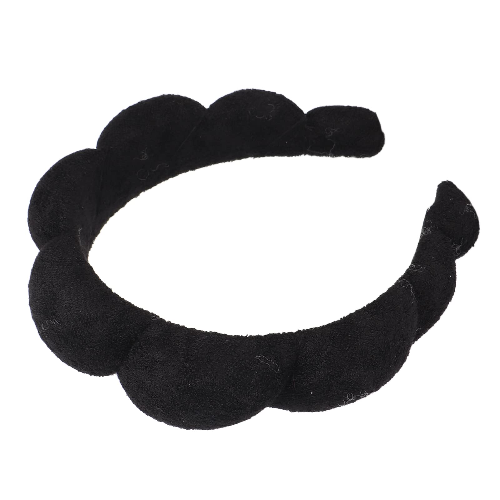 Soft Absorbent Facial Makeup Headband for Women - Cute SPA Headband for Yoga, Exercise & Skincare (Black) | Perfect for Spa Days, Gym Workouts & Beauty Routines