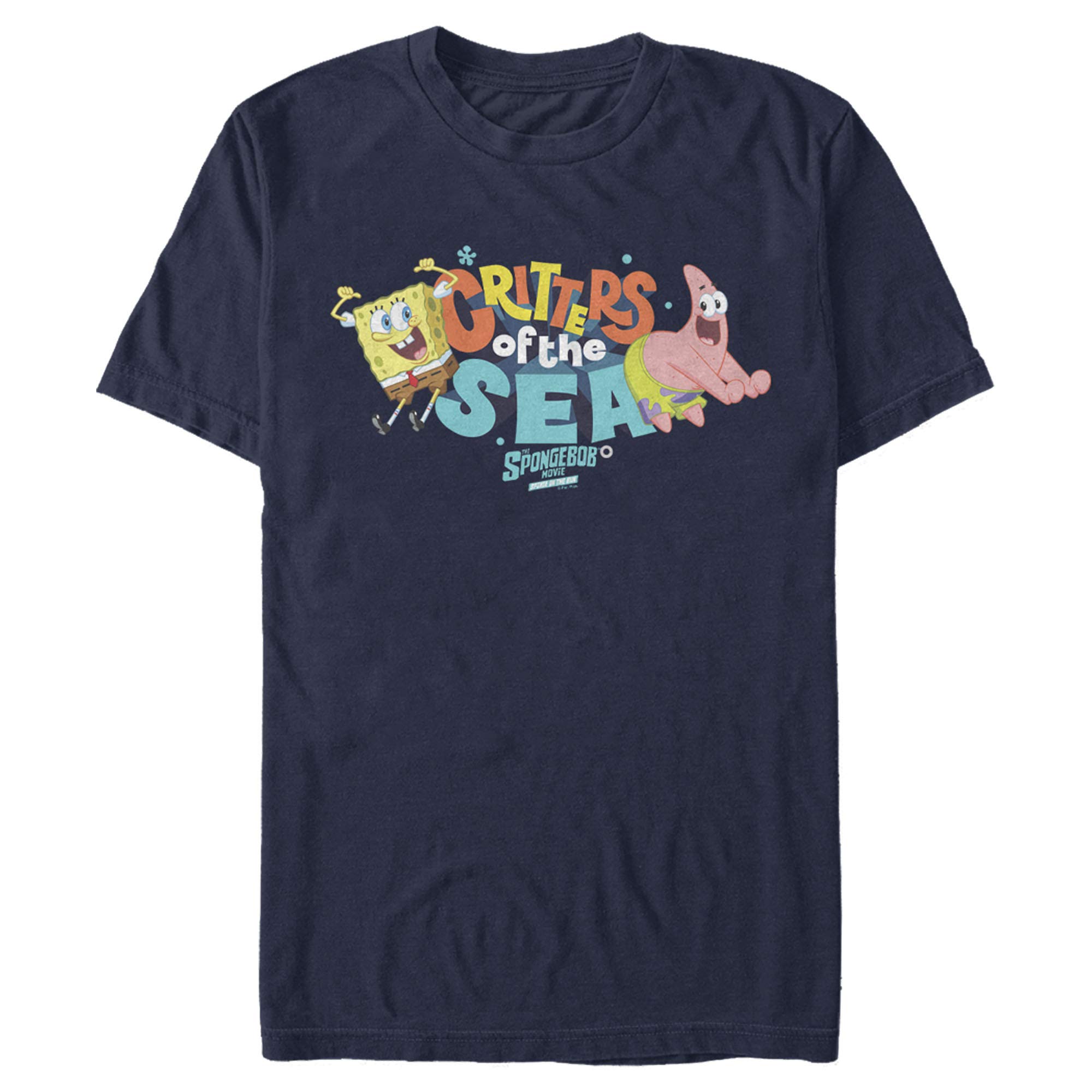 SpongeBob SquarePants Men's Graphic T-Shirt - Sponge on The Run Critters of The Sea Dance Design | Casual Wear, Cosplay & Funny Gift for Fans