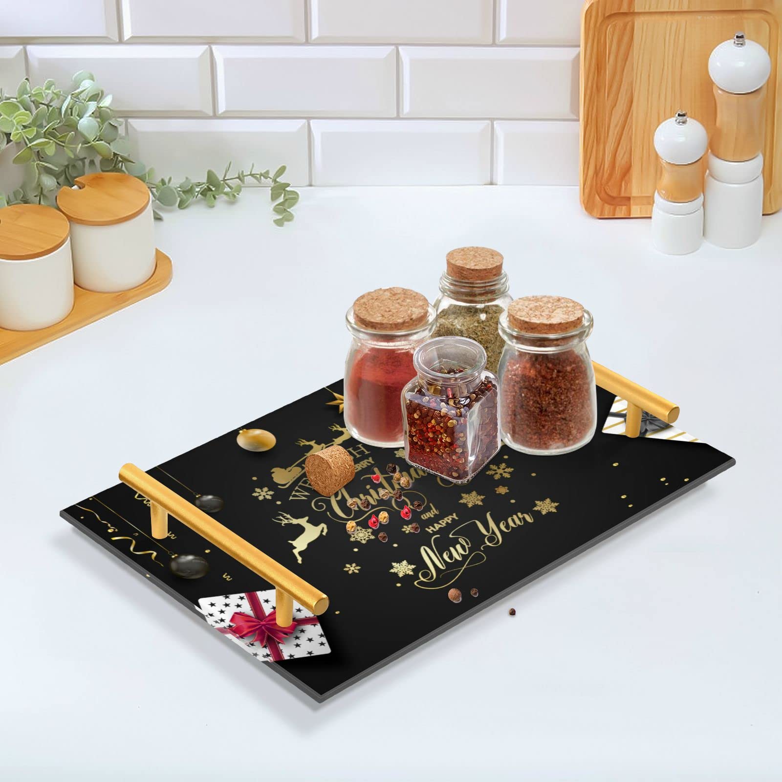 Acrylic Serving Tray with Handles - 7.87