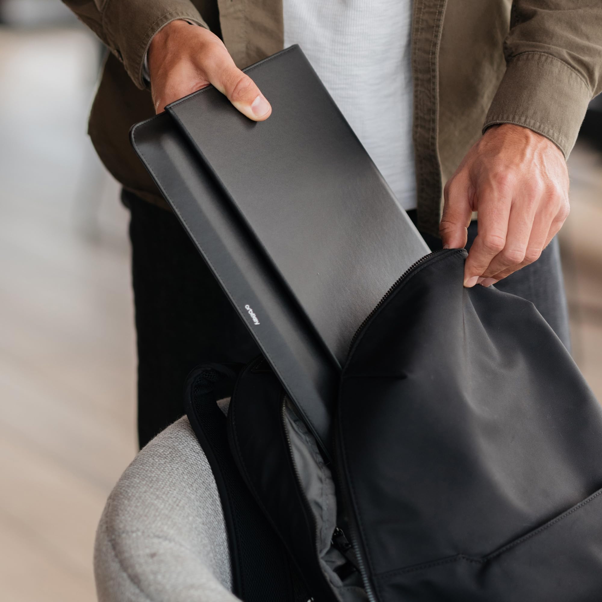 Orbitkey Hybrid Laptop Sleeve 16 Inch - Premium Portable Desk Mat & Protective Laptop Case for MacBook Pro/Air (Black) - Perfect for Office, Travel & Remote Work