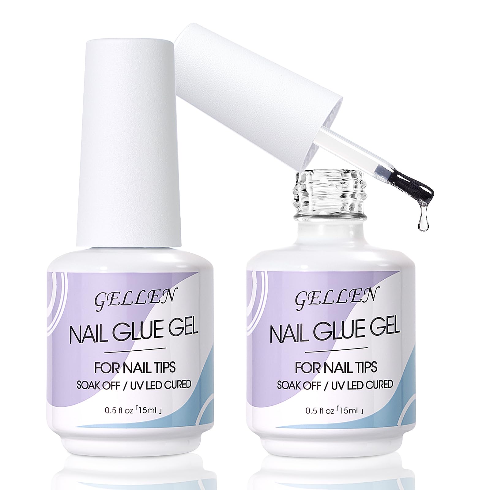Gellen 3-in-1 Nail Glue Kit - 15ML Professional Acrylic & Press On Nail Adhesive for Strong Extensions & Long-Lasting Manicures | Perfect for Salon, Home DIY & Nail Art
