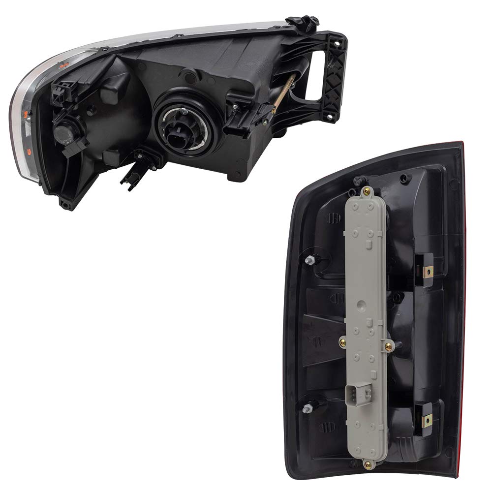 Brock Replacement 4-Piece Halogen Headlight & Taillight Kit with Circuit Boards - Compatible with 2002-2005 Chevy Silverado/GMC Sierra 1500 Pickup Trucks - Perfect for Night Driving & Off-Road Adventures