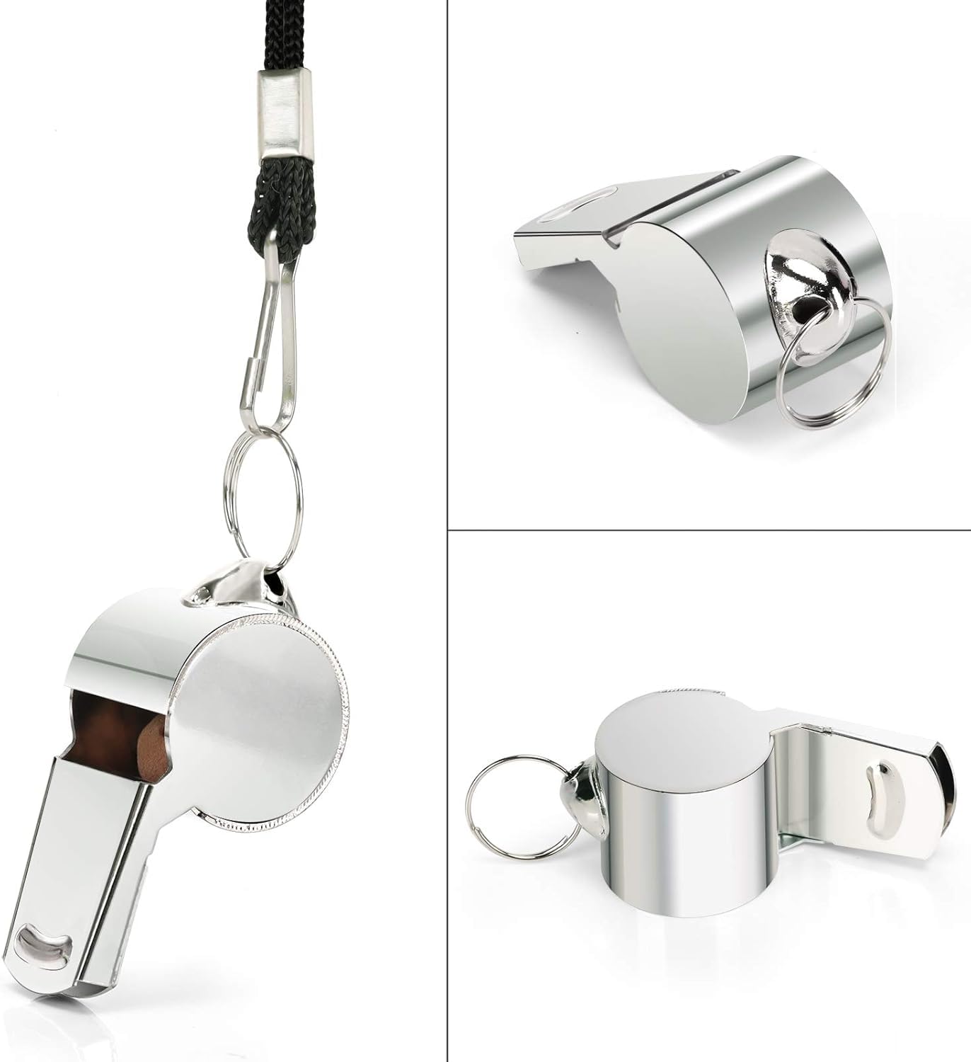 FYA Stainless Steel Whistle with Lanyard - Ultra Loud Referee Whistle for Sports Coaches, Police Officers & Emergency Situations | Perfect for Soccer Games, Training Sessions & Outdoor Safety