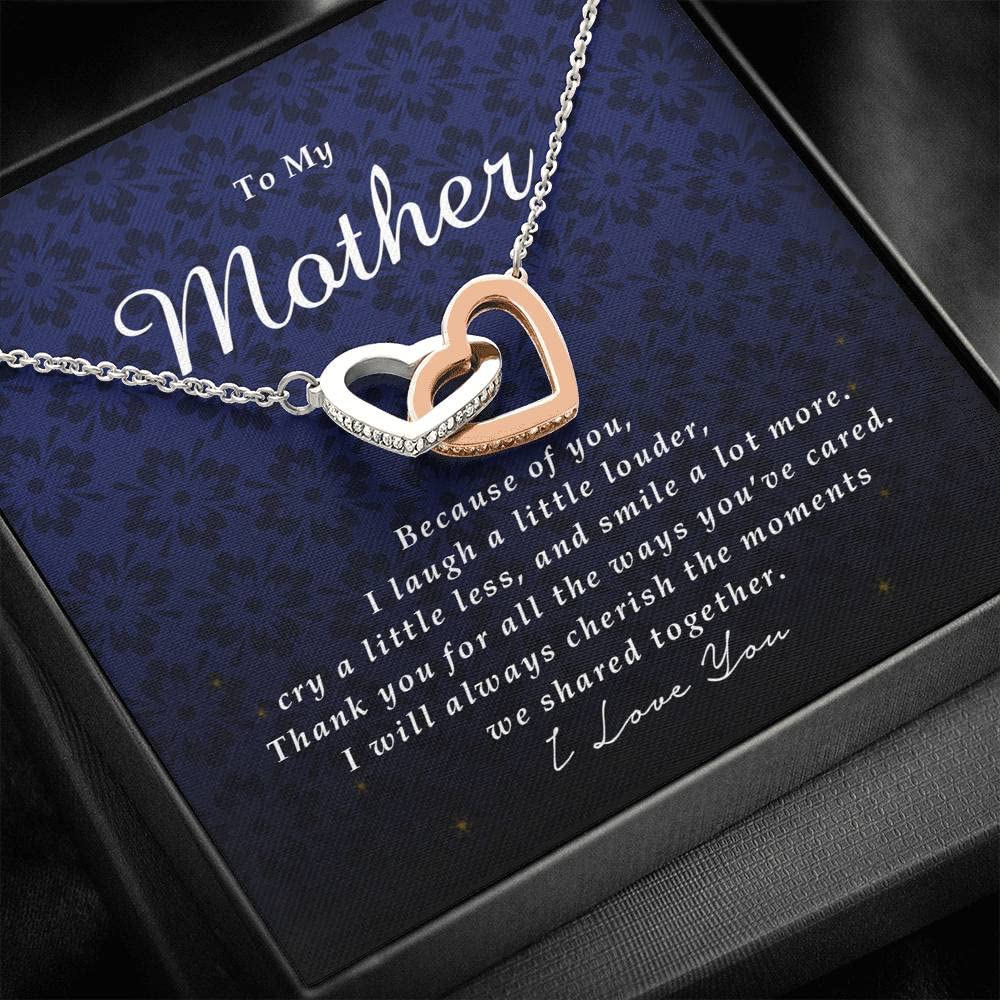 Personalized Interlocking Heart Necklace for Mom - Custom Love Knot Pendant with Diamond Charm & Gift Box - Perfect Anniversary Jewelry Gift for Mother's Day, Birthday or Valentine's Day - Romantic Keepsake for Wives, Girlfriends & Special Women