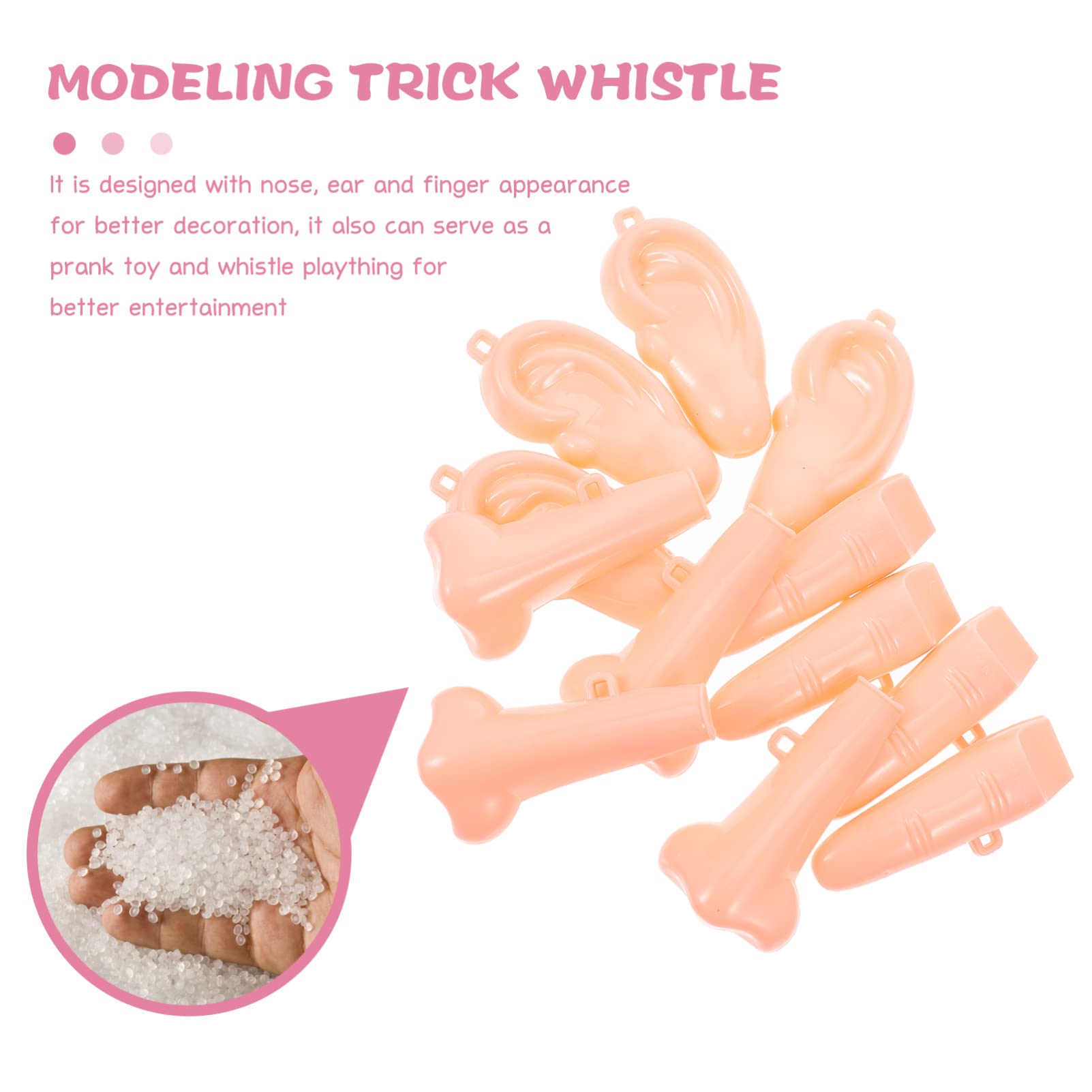 6-Piece Realistic Nose Whistle Prank Toys - Funny Plastic Nose Whistles for Gags & Jokes - Perfect for Parties, Halloween Pranks, and Office Humor
