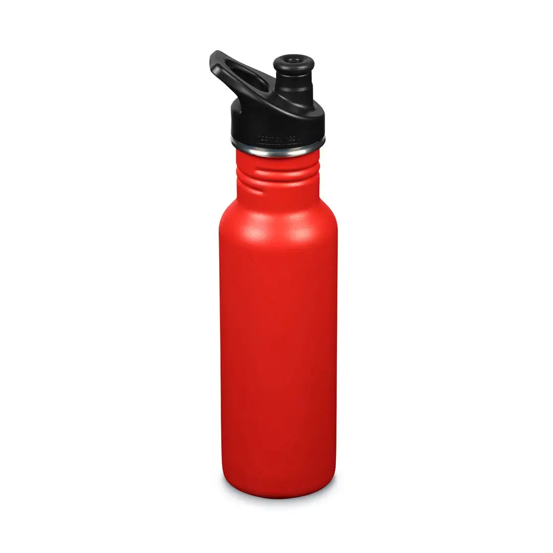 Klean Kanteen Classic 18oz Stainless Steel Water Bottle with Sports Cap - Leakproof, BPA-Free, Eco-Friendly Reusable Water Container for Hiking, Gym & Outdoor Activities