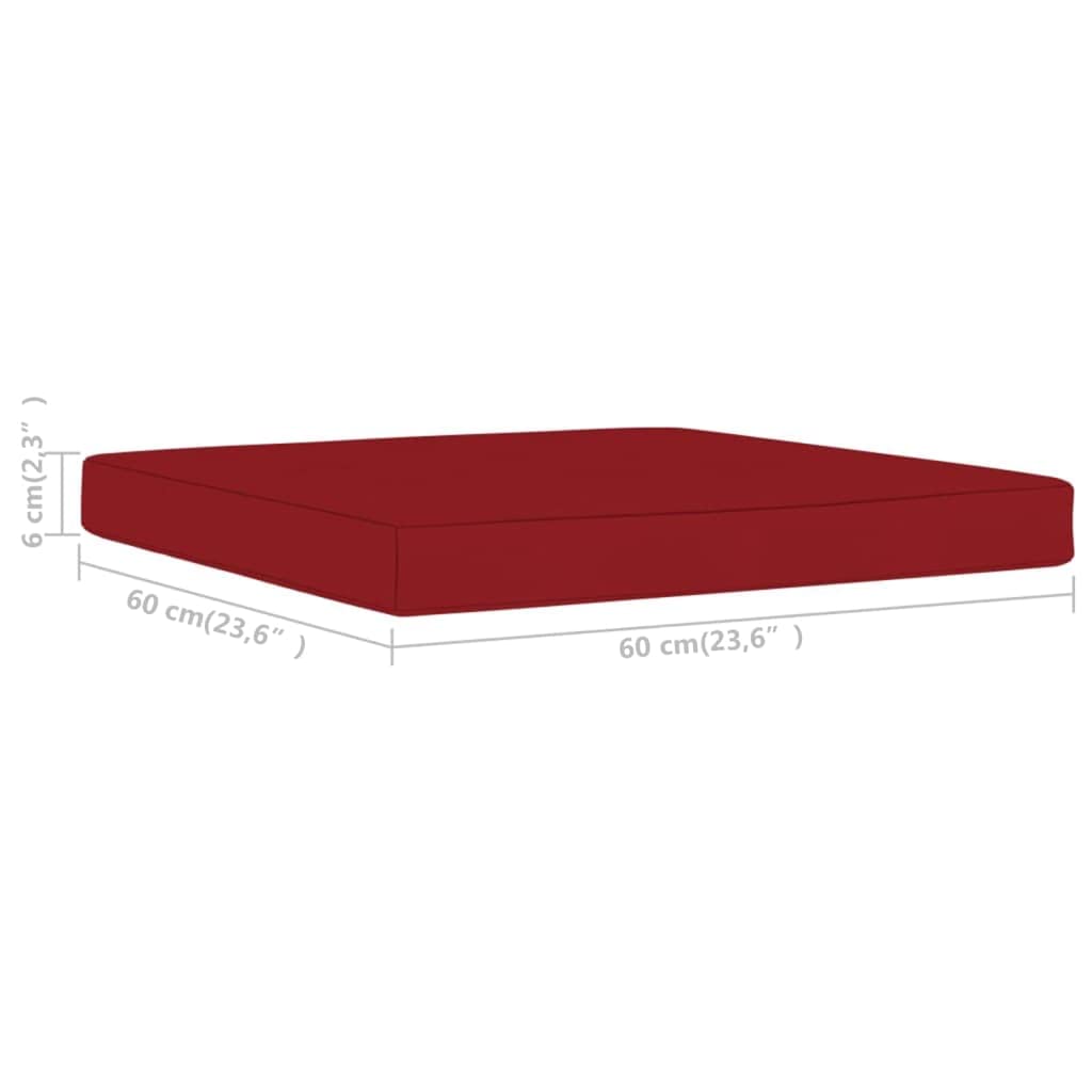 SKM Pallet Sofa Cushions & Ottoman Cushion - Wine Red Fabric - Perfect for Outdoor Patio, Deck, and Indoor Living Room Furniture