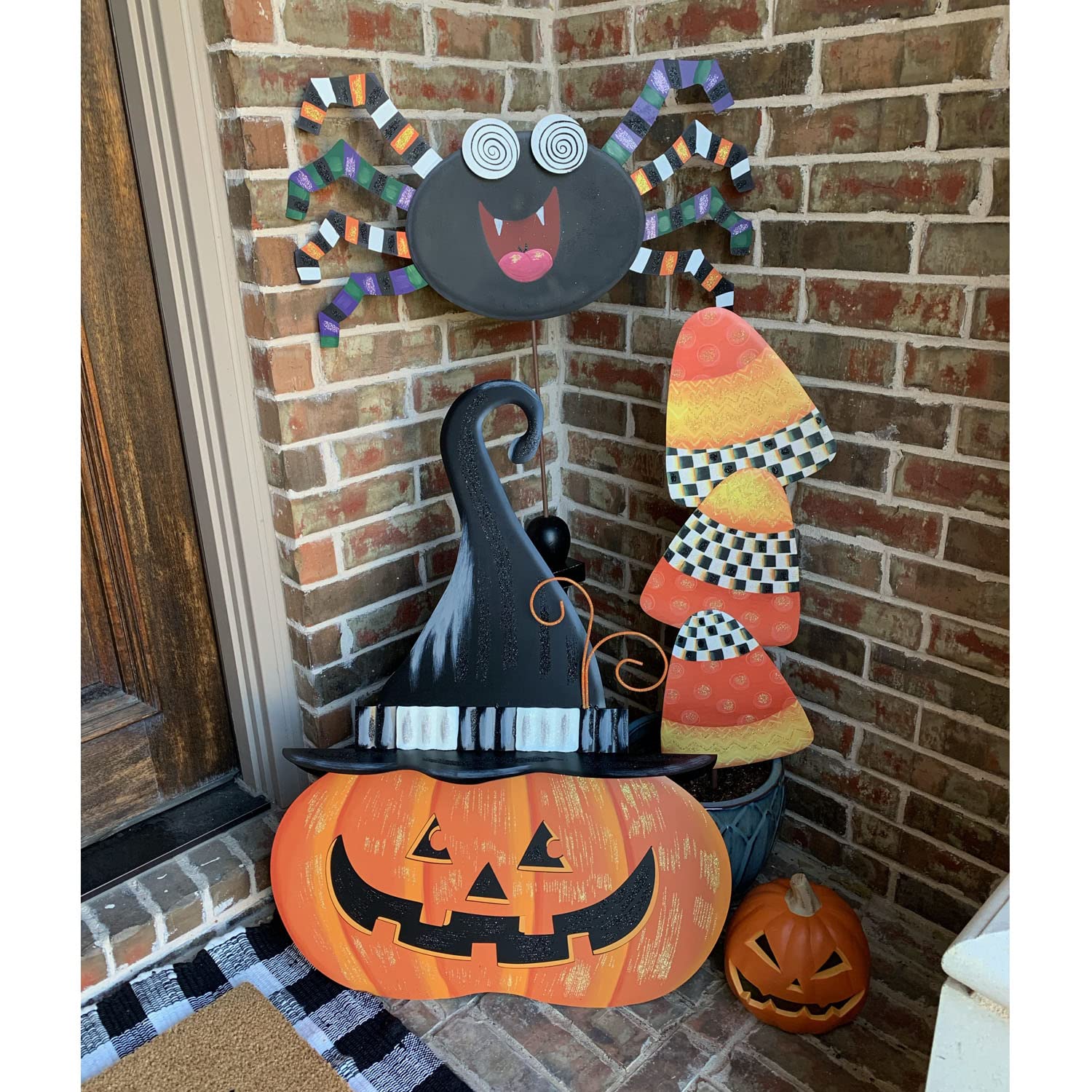 Elegant Candy Corn Stack Metal Decor - The Round Top Collection - Perfect for Halloween, Thanksgiving & Fall Home Decor