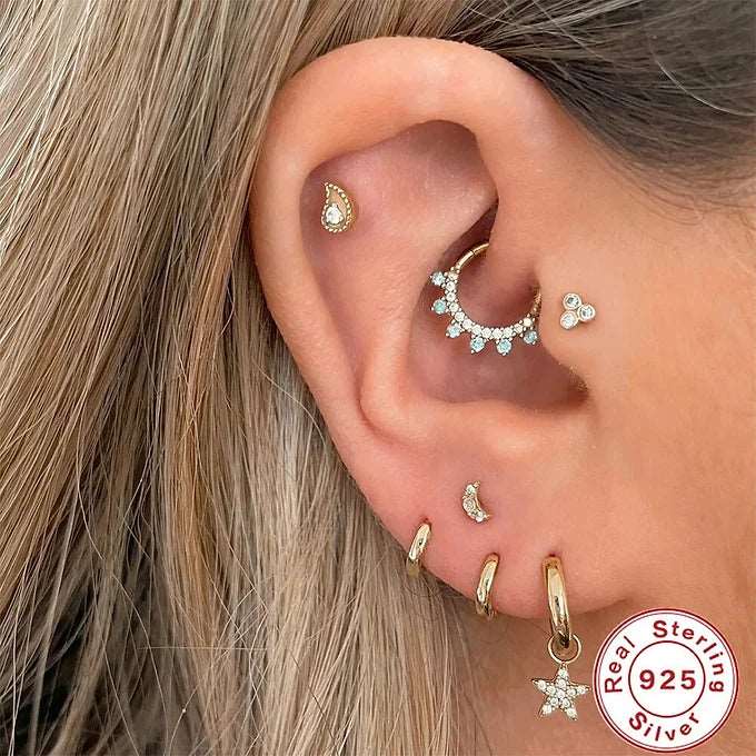 16G Sterling Silver CZ Nose Ring - Dainty Septum Huggie Hoop for Women | Perfect for Everyday Wear, Parties & Special Occasions