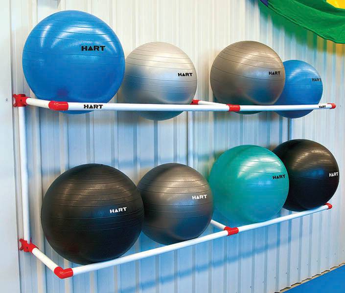 HART Swiss Ball Wall Rack - Heavy Duty Exercise Ball Storage Holder for Yoga, Pilates & Fitness - Perfect for Home Gym, Studio & Garage Organization
